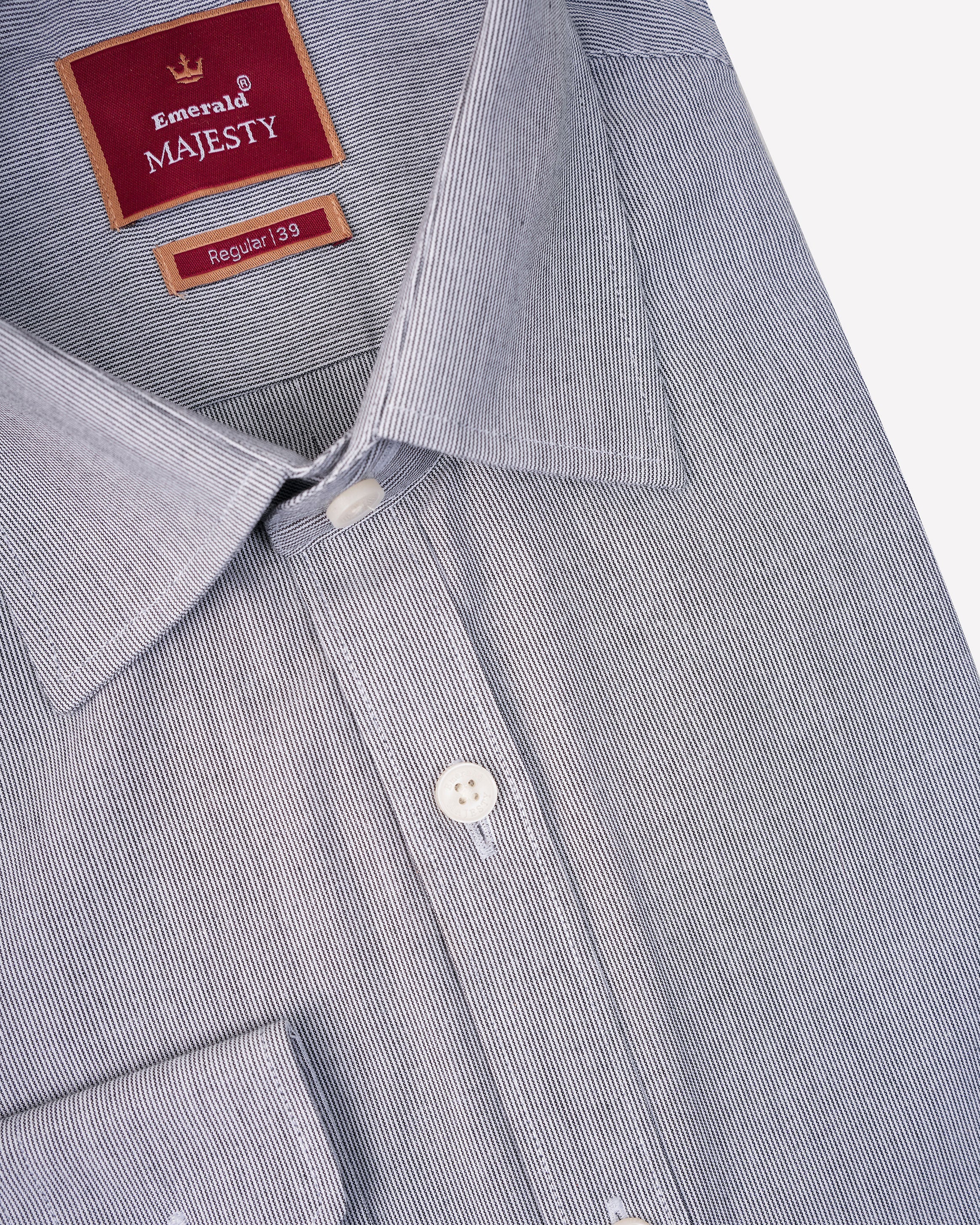 Emerald Majesty Stripe Regular Fit-Charcoal