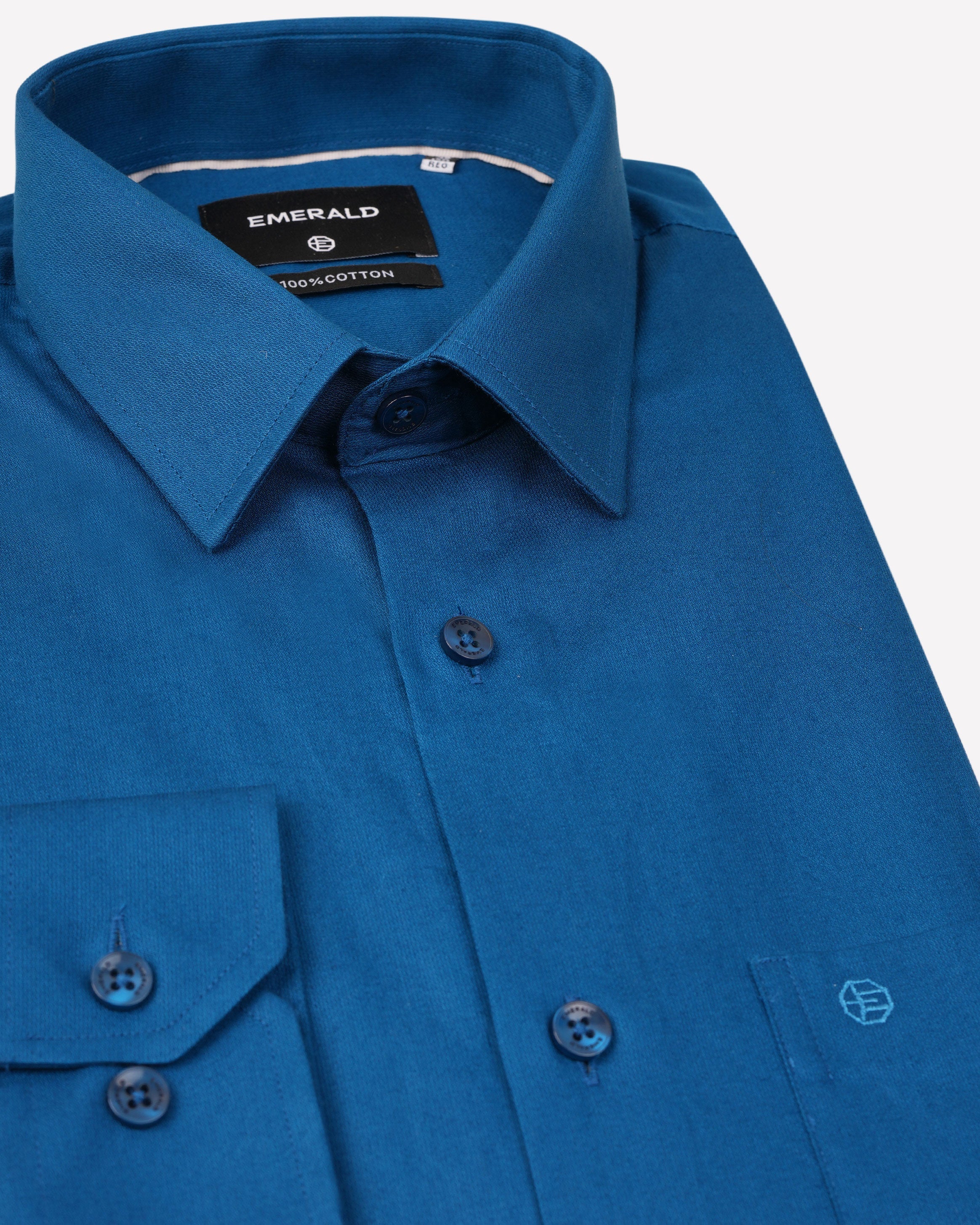 Emerald Evening Plain Regular Fit-Midnight