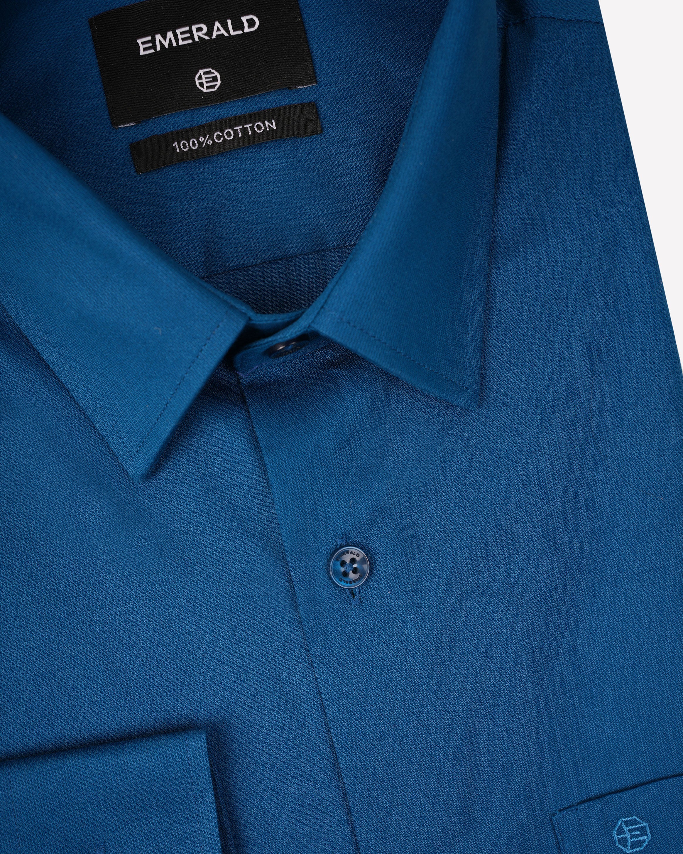 Emerald Evening Plain Regular Fit-Midnight