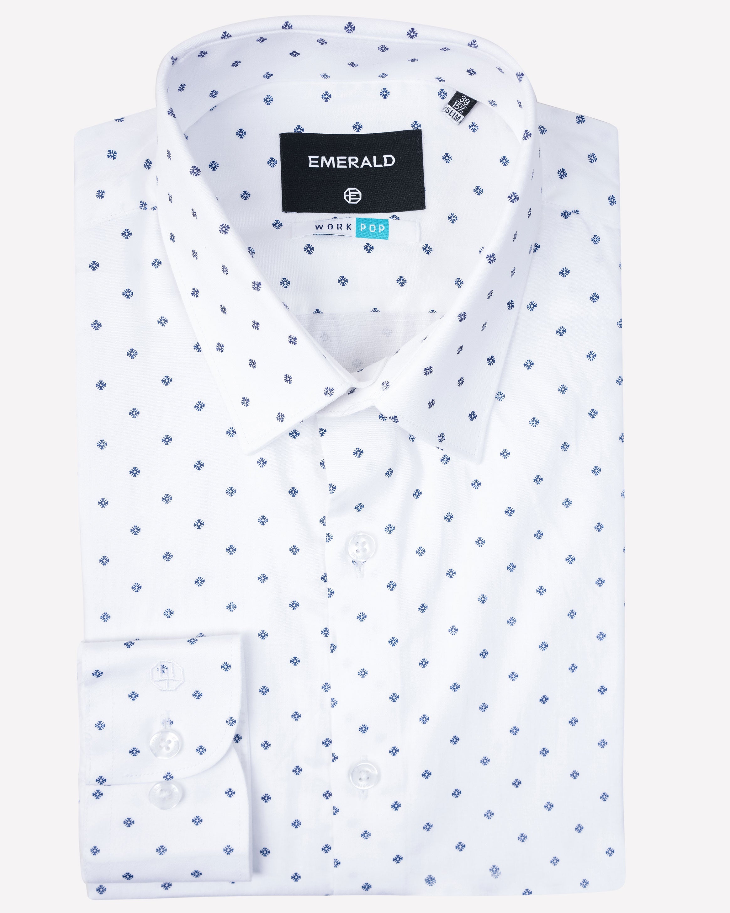 Emerald Formal Printed Slim Fit-Navy