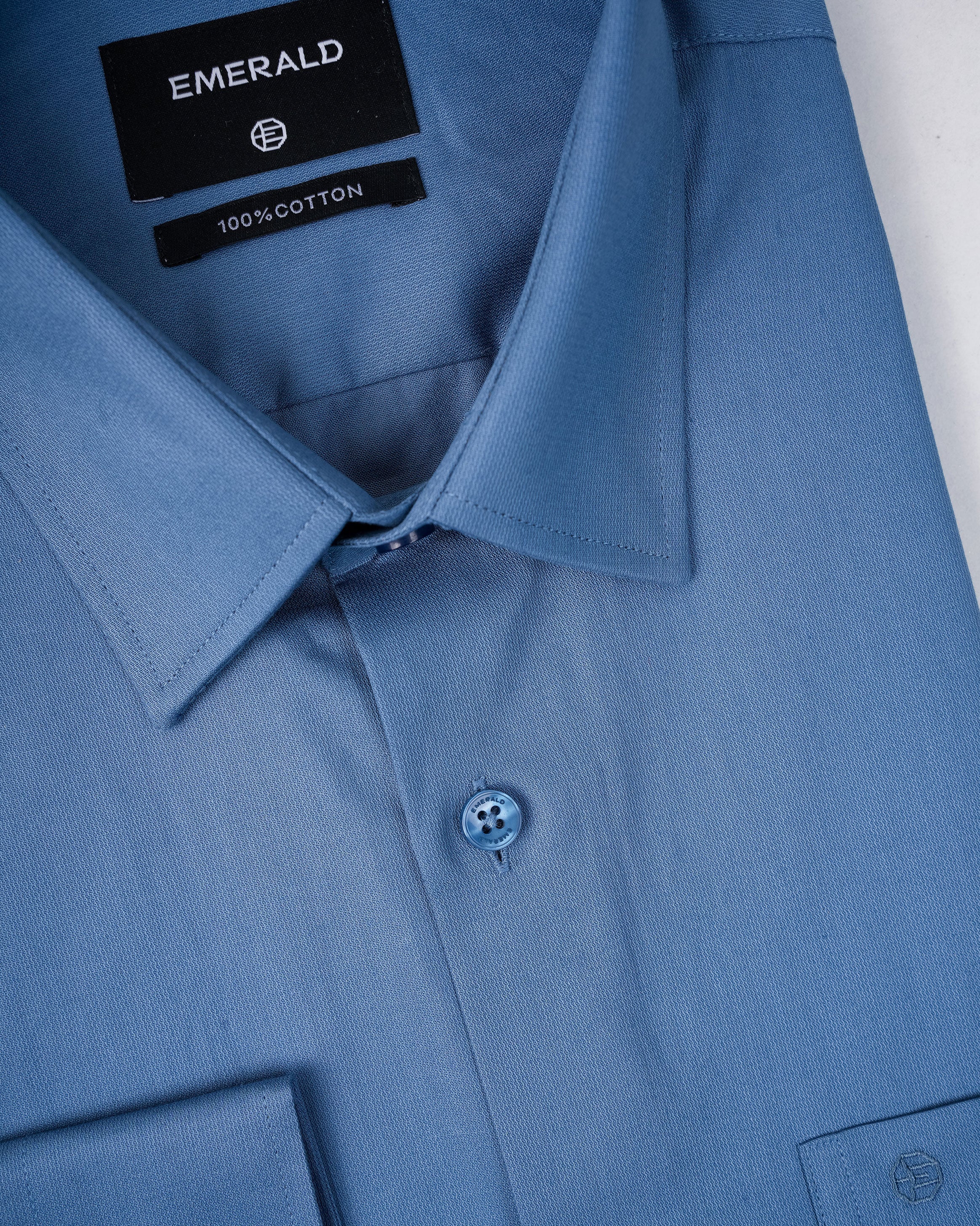 Emerald Evening Plain Regular Fit-Ashley Blue