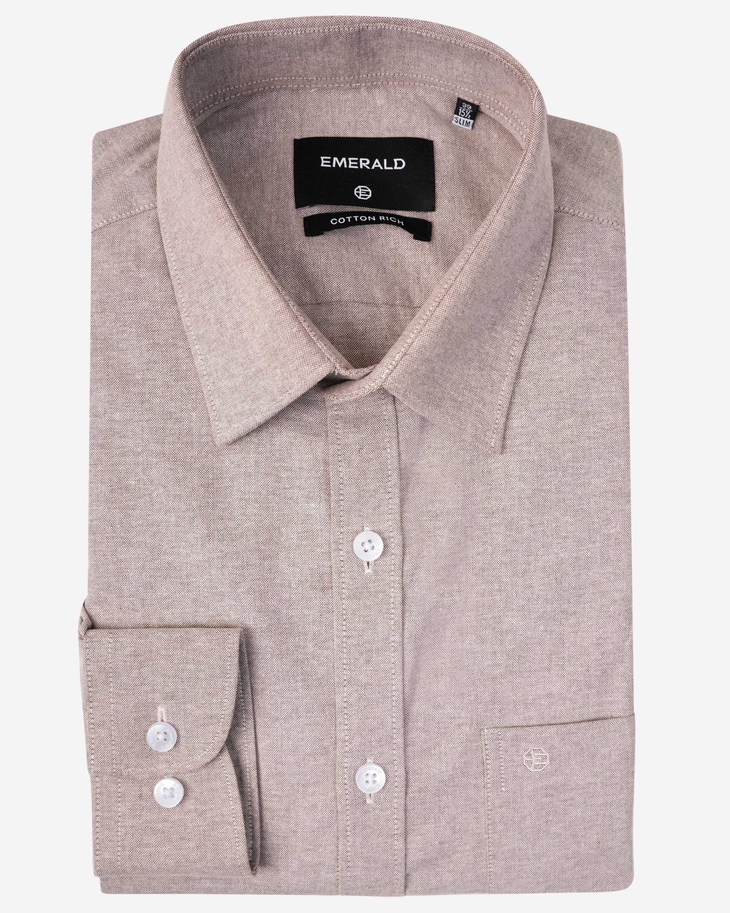 Emerald Formal Plain Slim Fit-Pine Bark