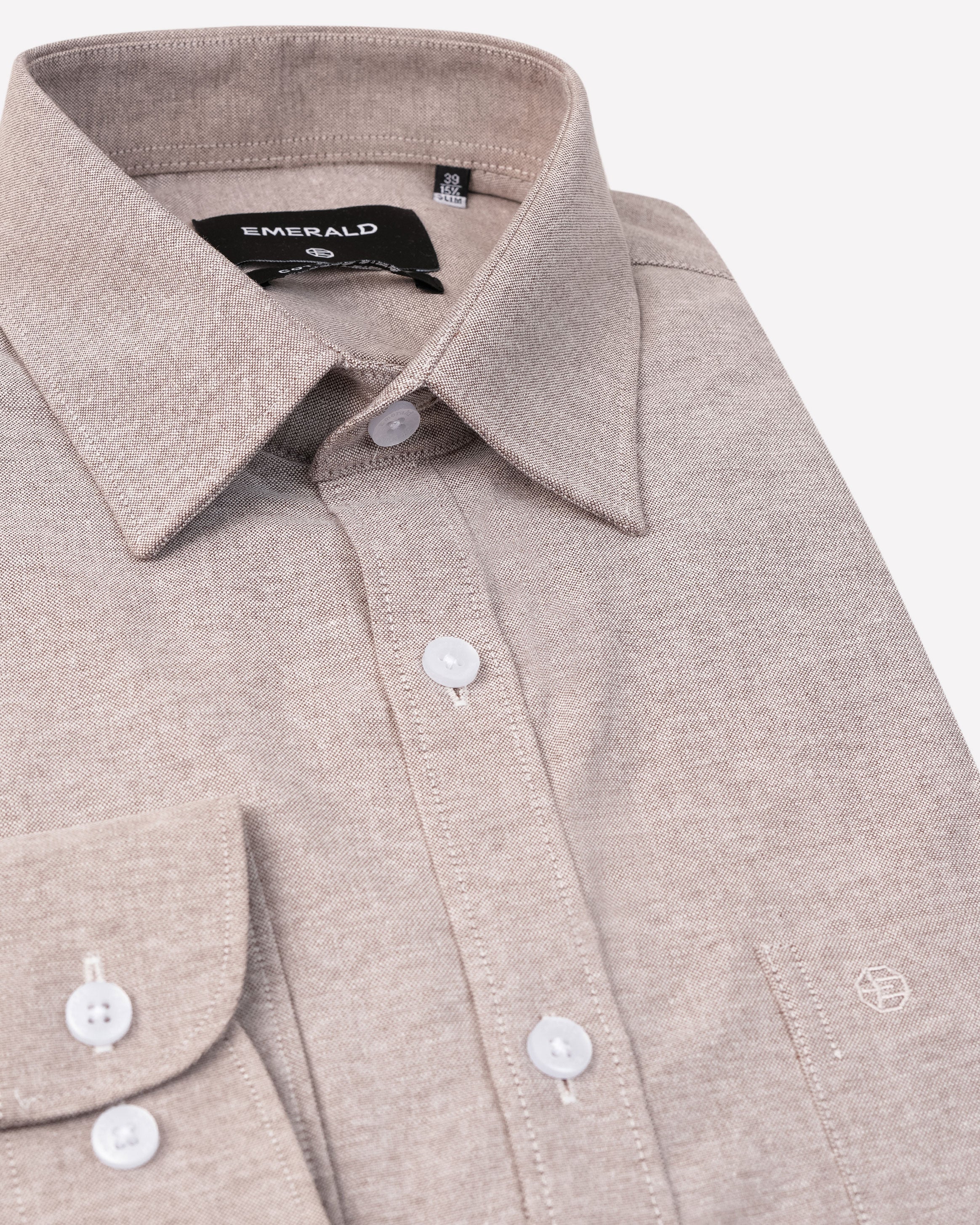 Emerald Formal Plain Slim Fit-Pine Bark
