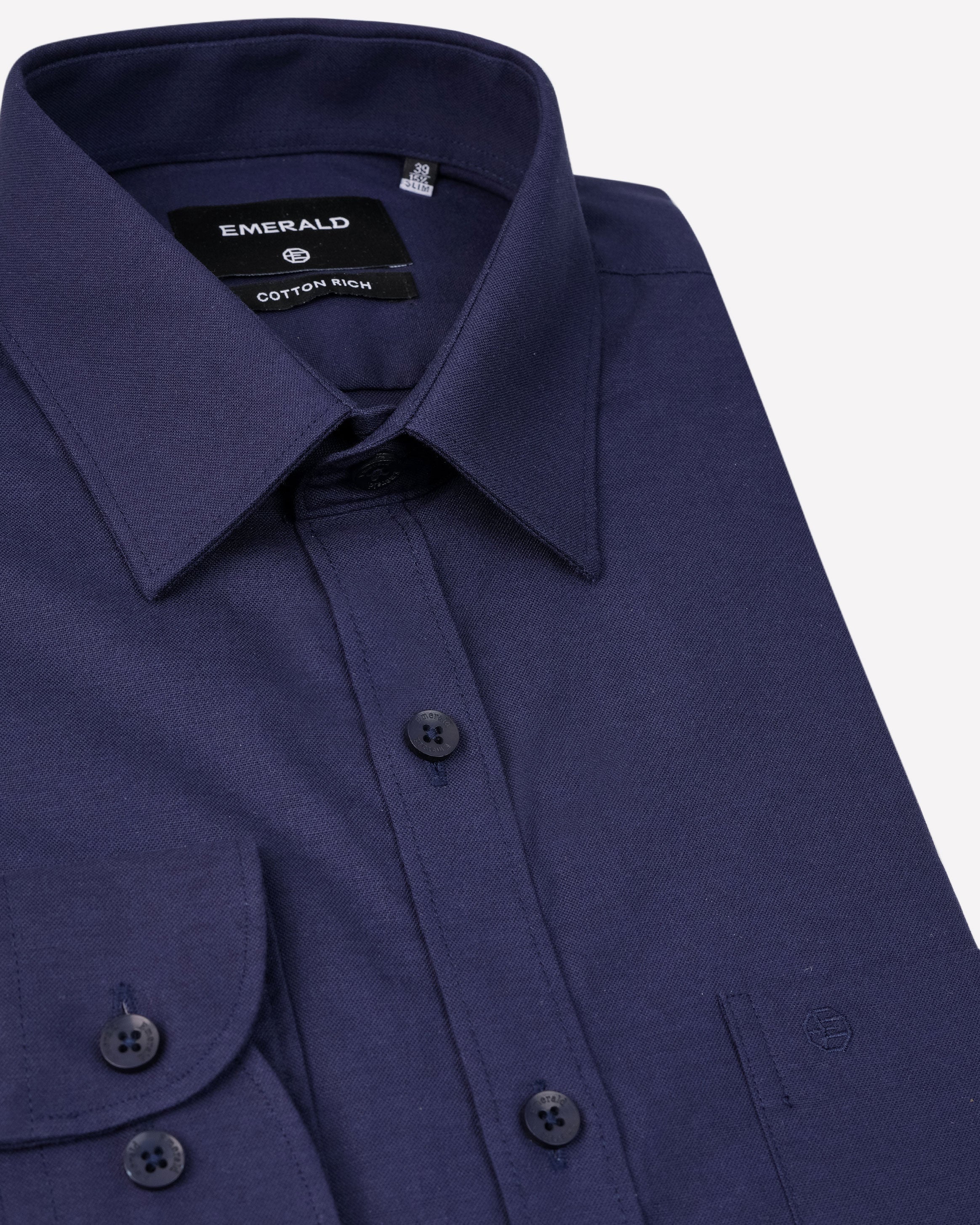 Emerald Formal Plain Slim Fit-Blue Depths