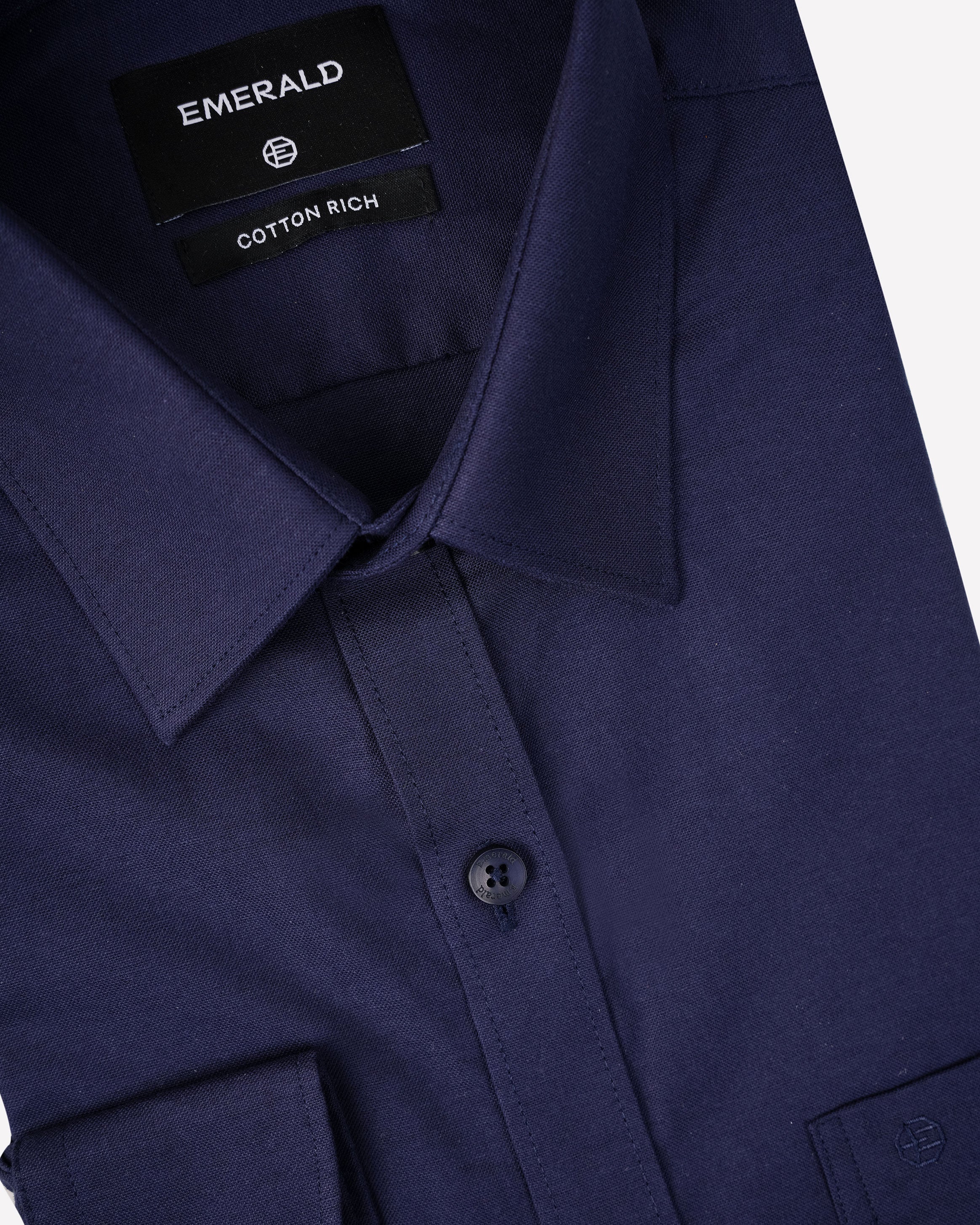 Emerald Formal Plain Slim Fit-Blue Depths