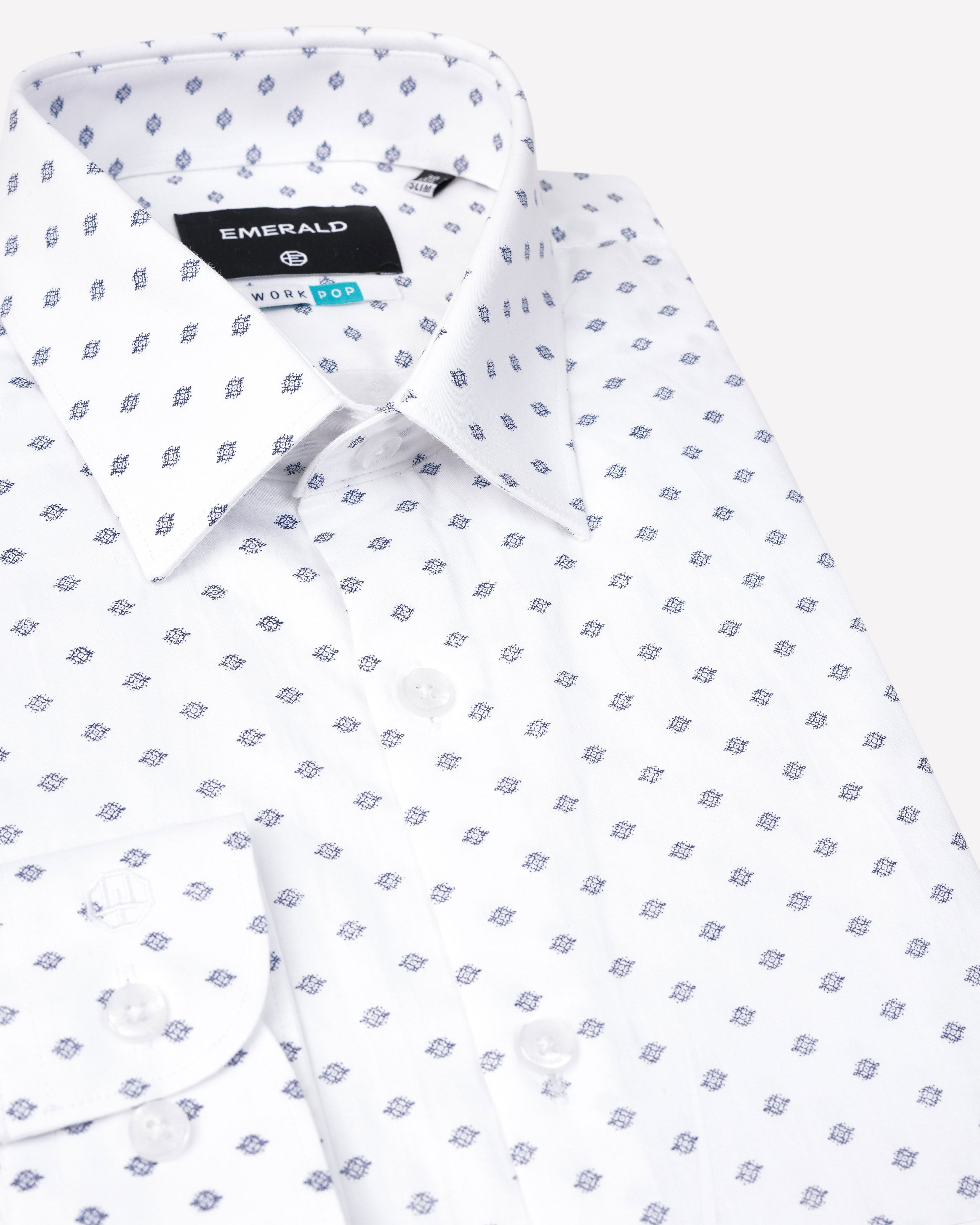 Emerald Formal Printed Slim Fit-Twilight