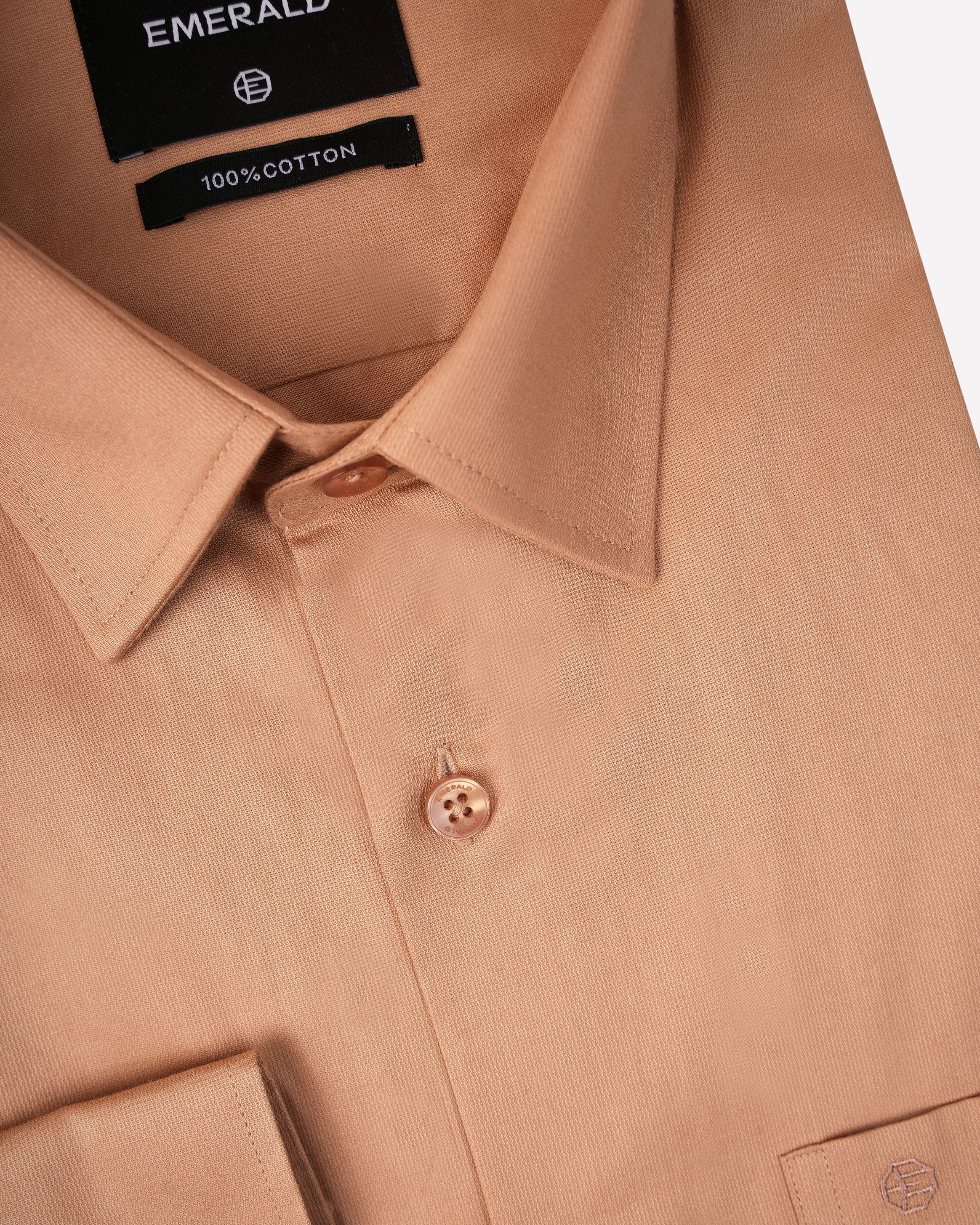 Emerald Evening Plain Regular Fit-White Smoke Brown