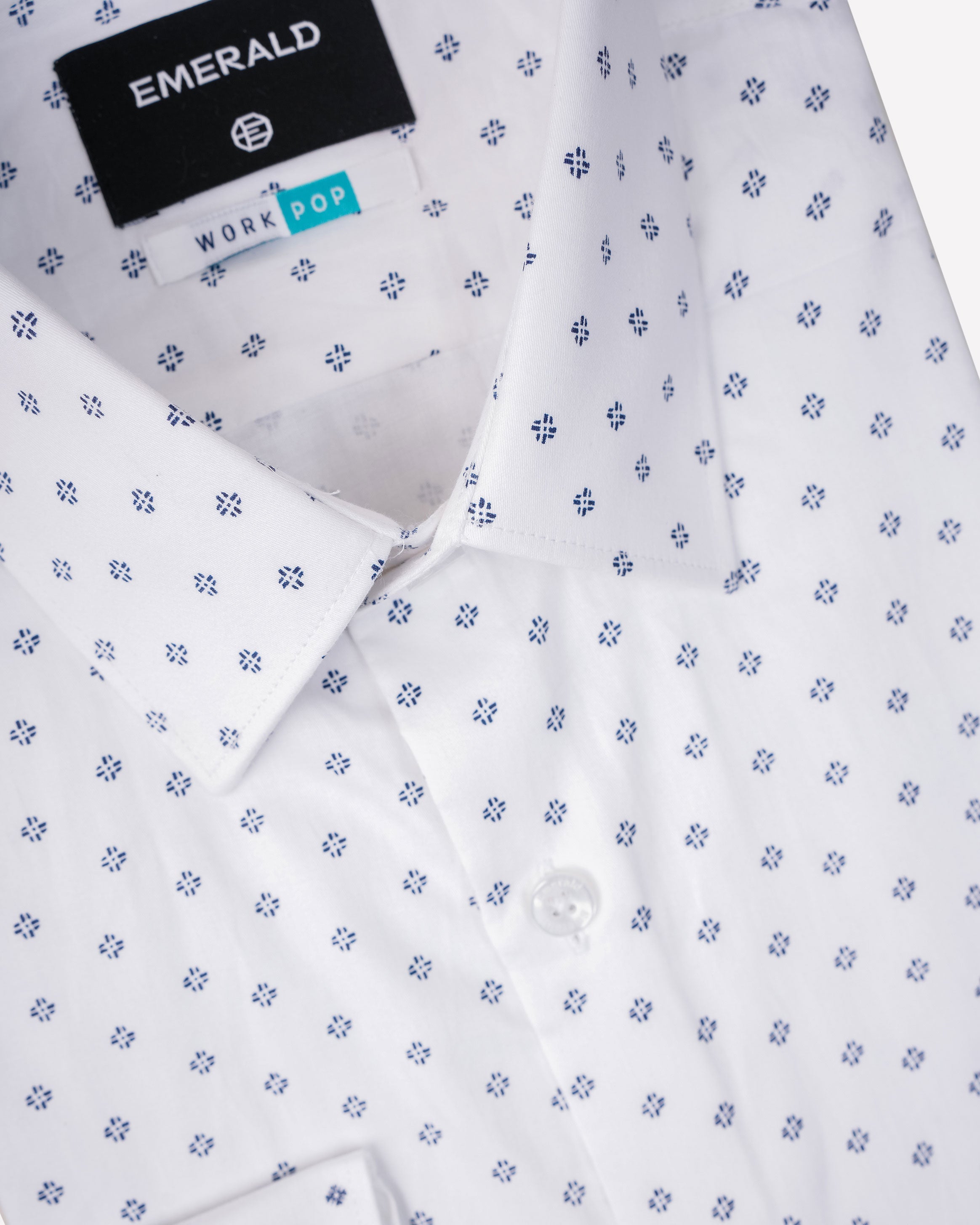 Emerald Formal Printed Slim Fit-Blue Depths