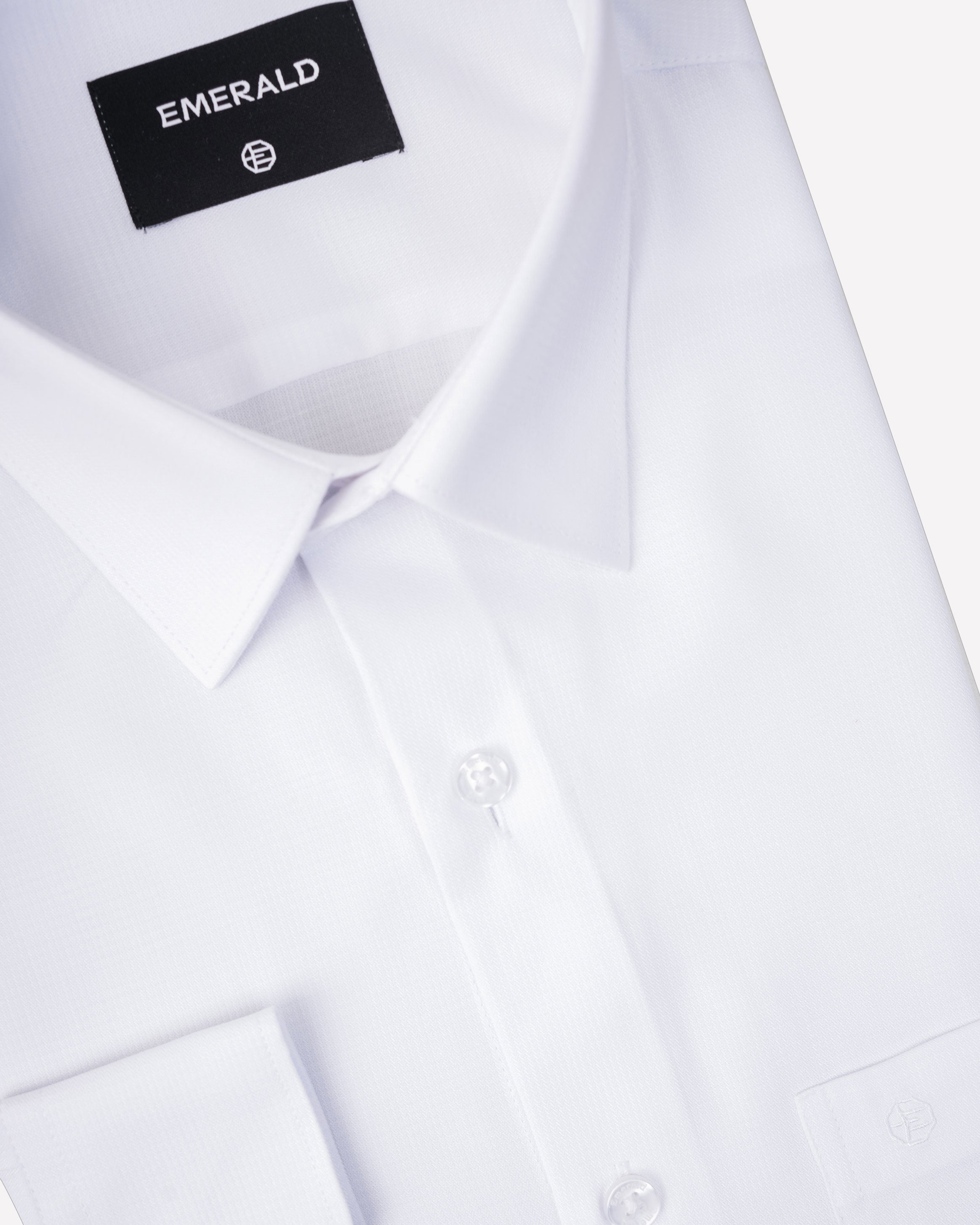 Emerald Formal Dobby Slim Fit-White
