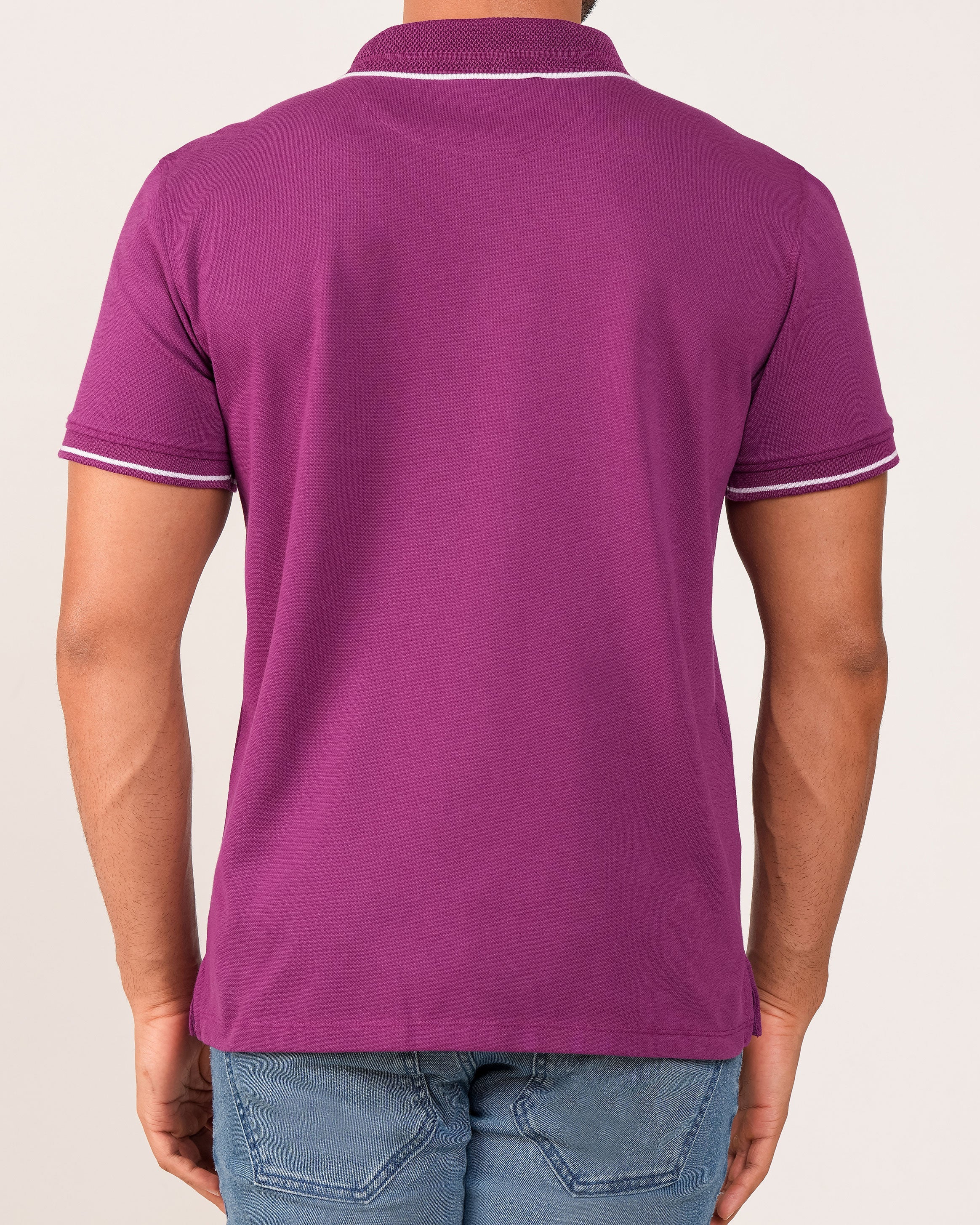 Emerald Polo Plain Slim Fit - Magenta Purple