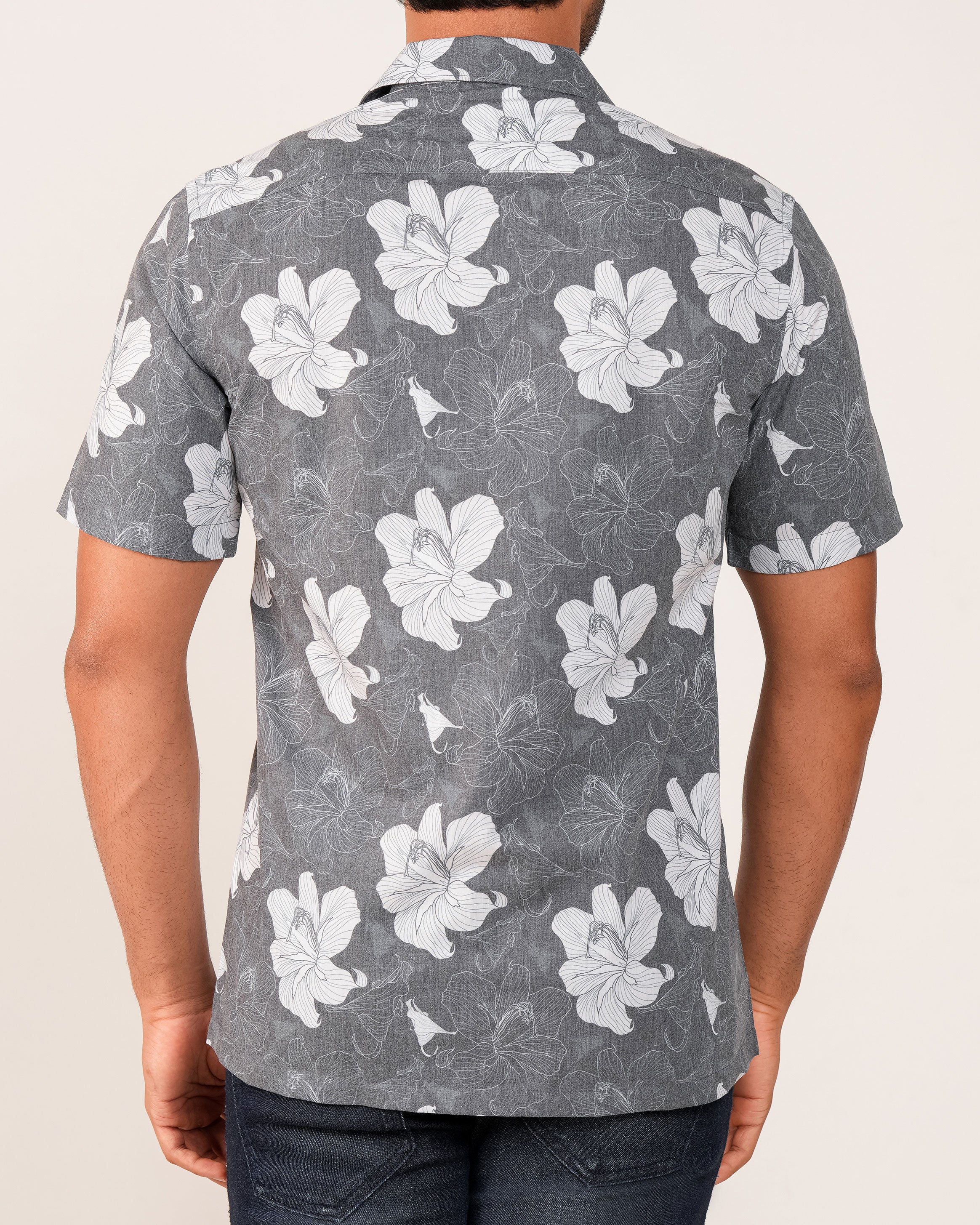 Emerald Casual Printed Leisure Fit - Charcoal