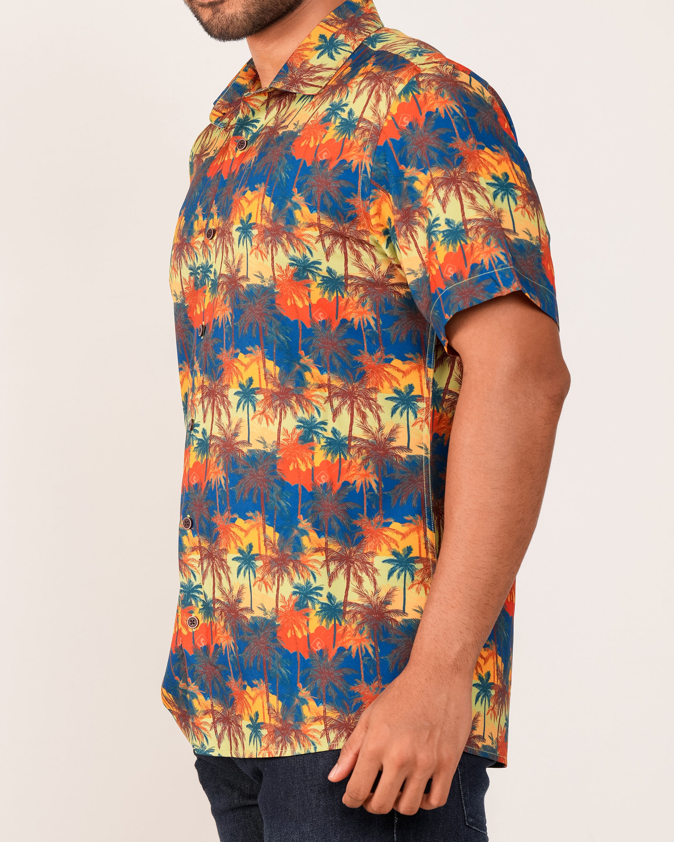 Emerald Casual Printed Slim Fit-Blazing Yellow