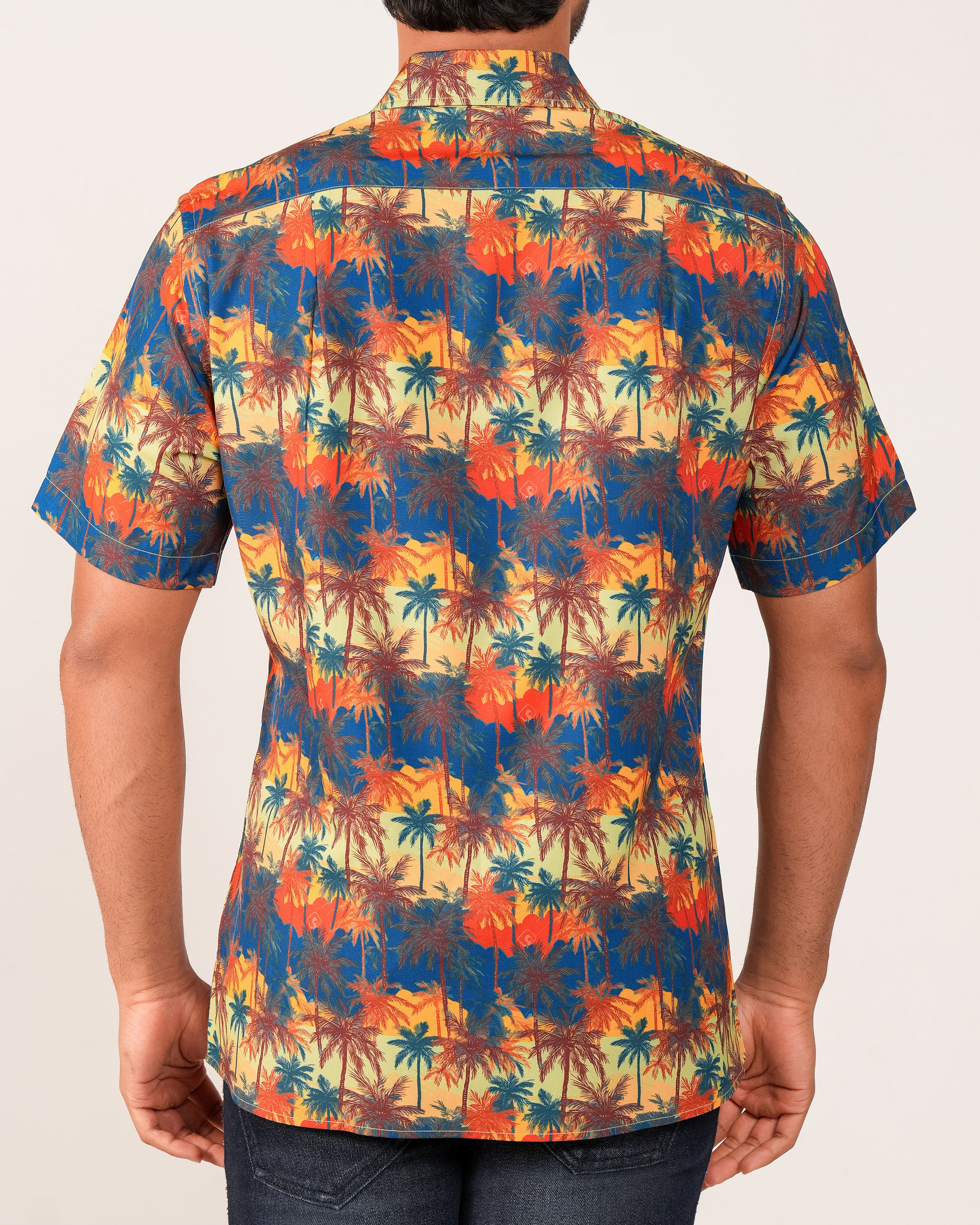 Emerald Casual Printed Slim Fit-Blazing Yellow