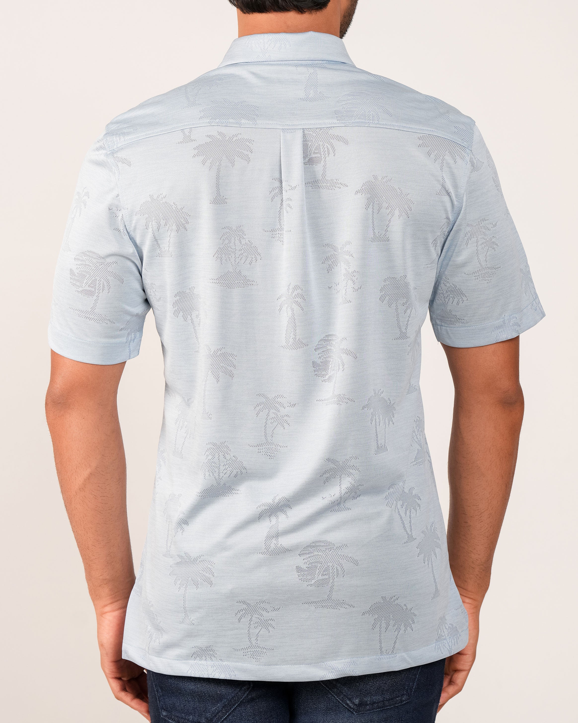 Emerald Causal Regular Fit Knit Shirt - Cashmere Blue