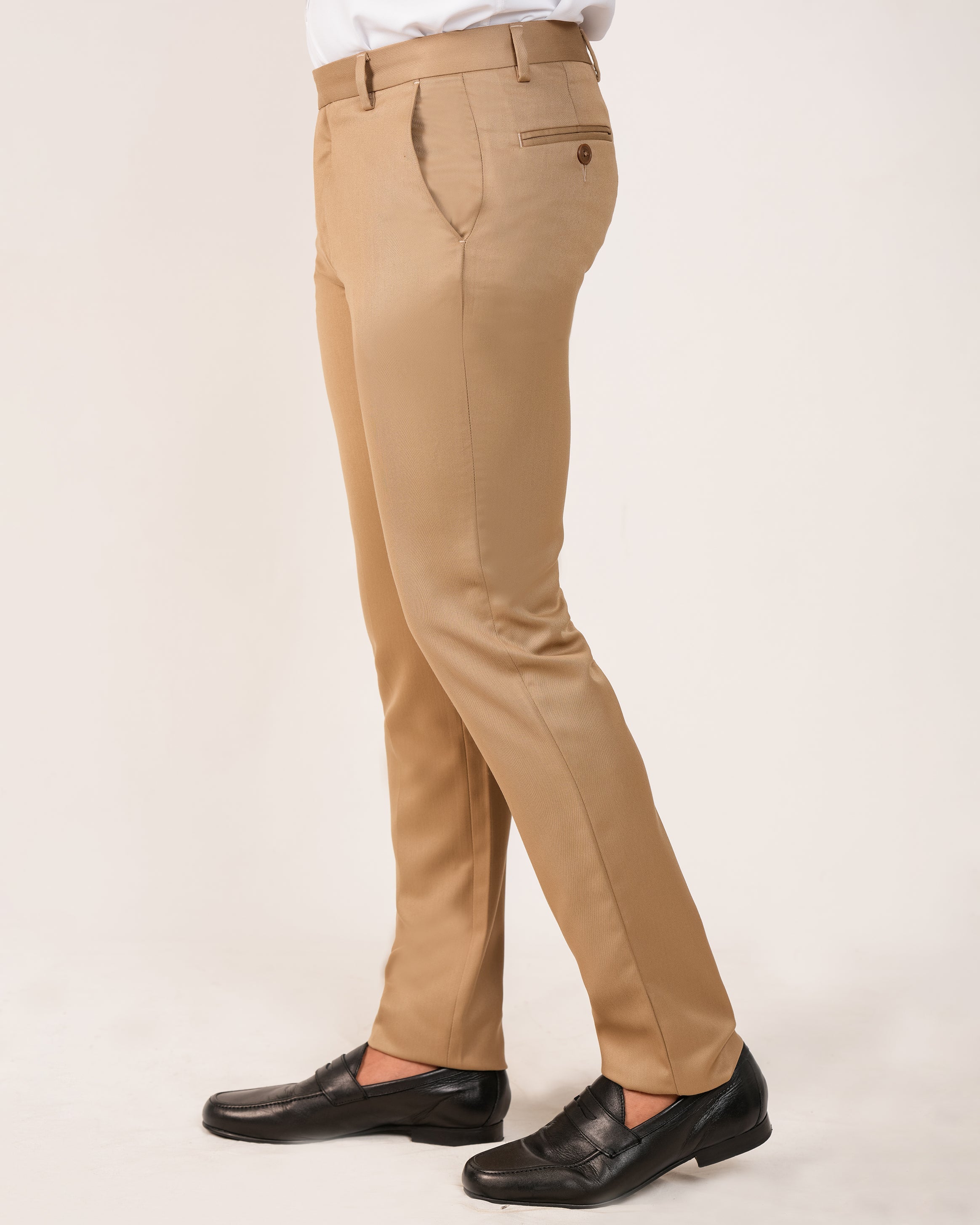 Emerald Formal Trouser Plain Ultra Slim Fit-Brown Safari