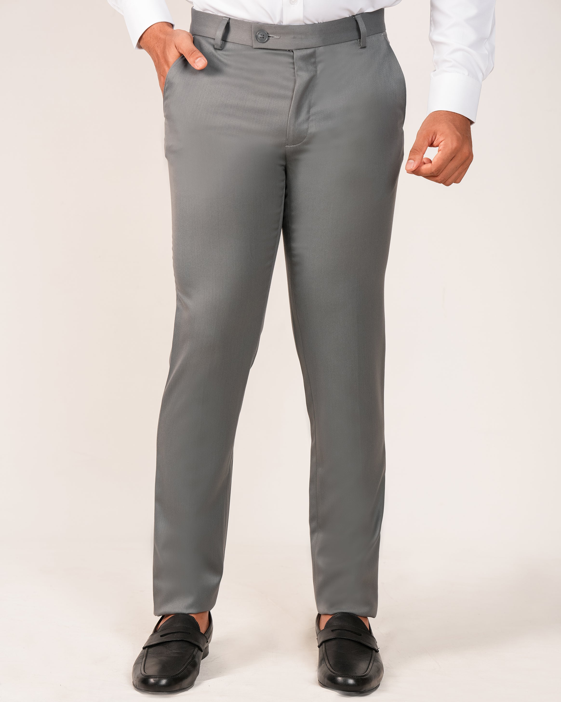 Emerald Formal Trouser Plain Ultra Slim Fit-Cloud Burst