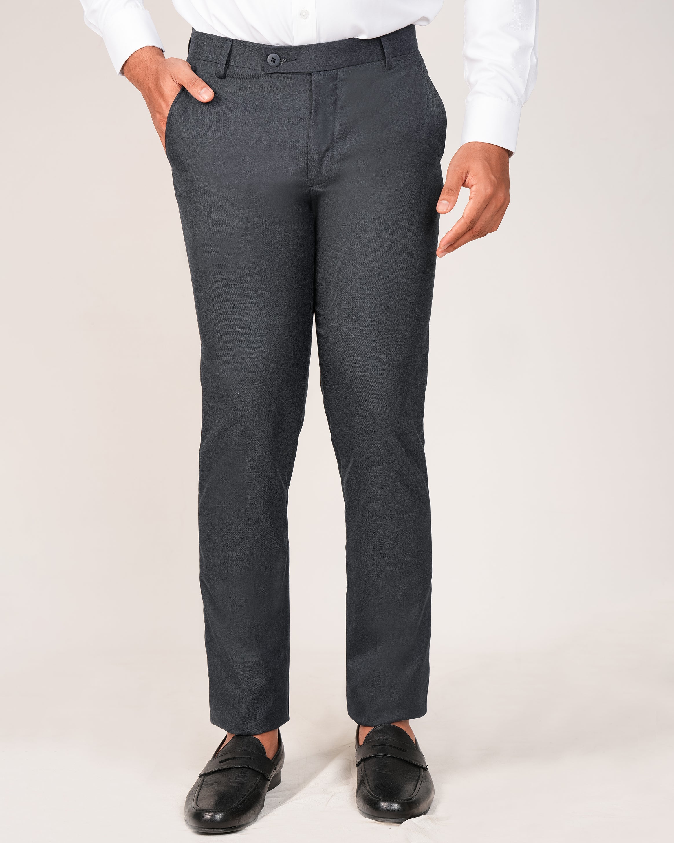 Mansak Formal Trouser Plain Extra Slim Fit-Blue Depths