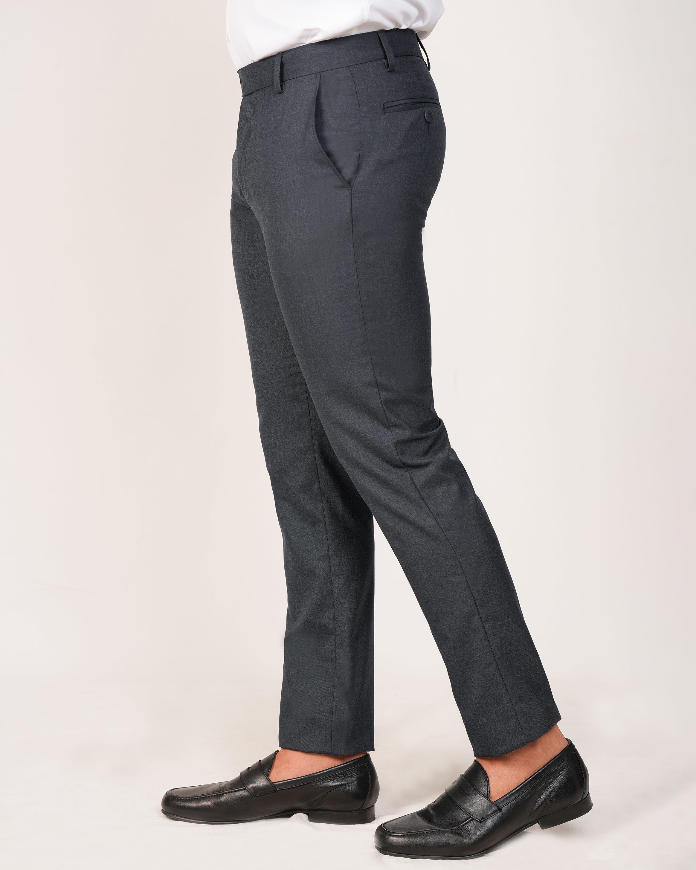 Mansak Formal Trouser Plain Extra Slim Fit-Blue Depths