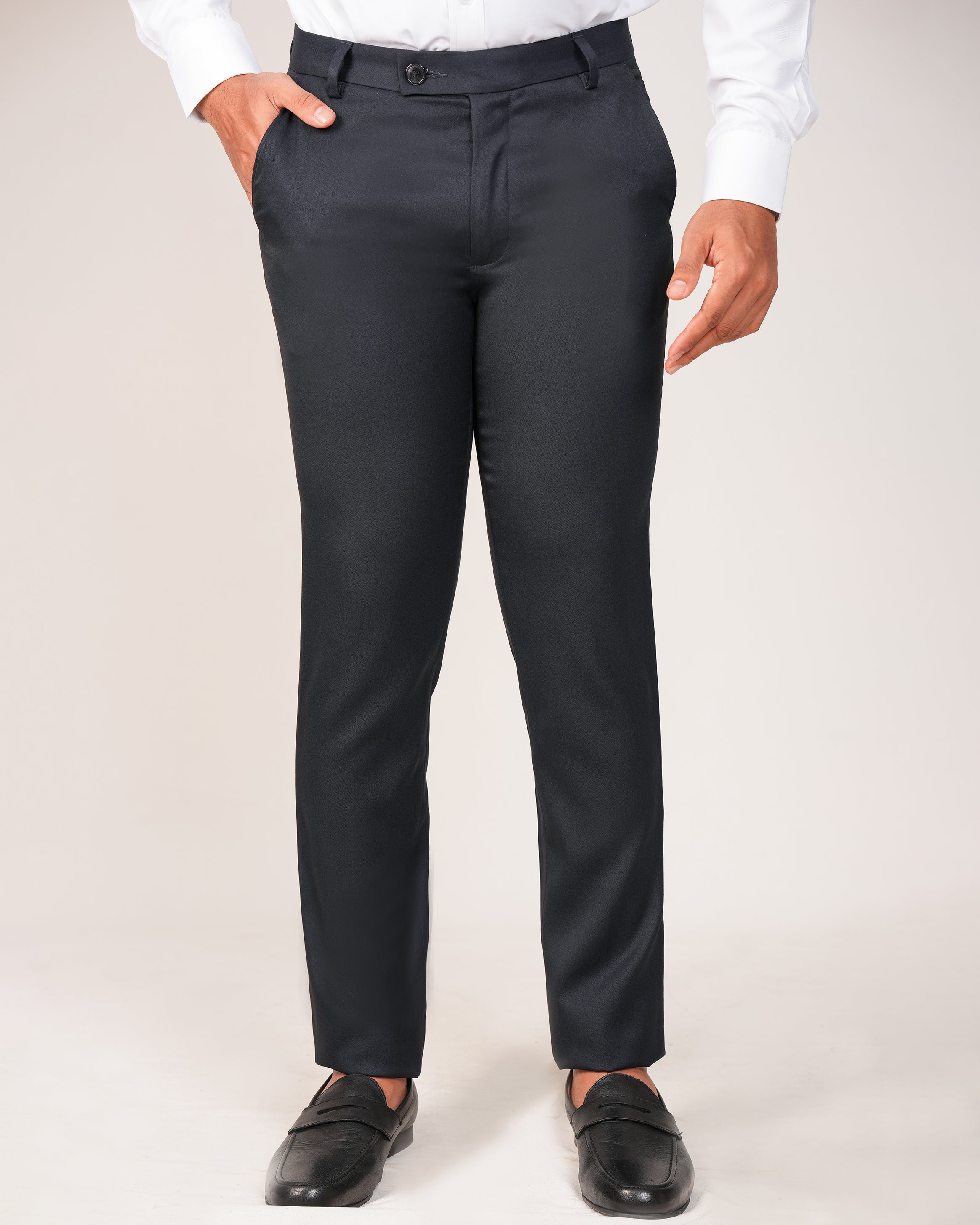 Emerald Formal Trouser Plain Ultra Slim Fit-Dark Denim