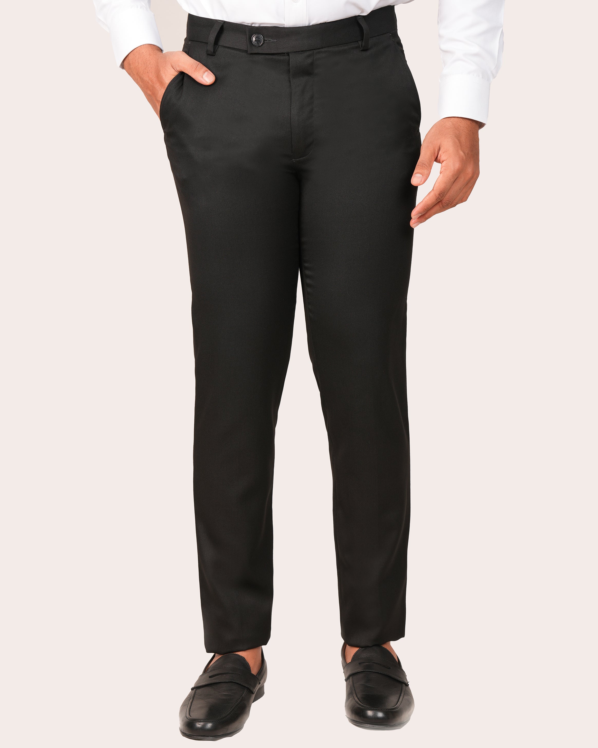 Emerald Formal Trouser Plain Ultra Slim Fit-Black