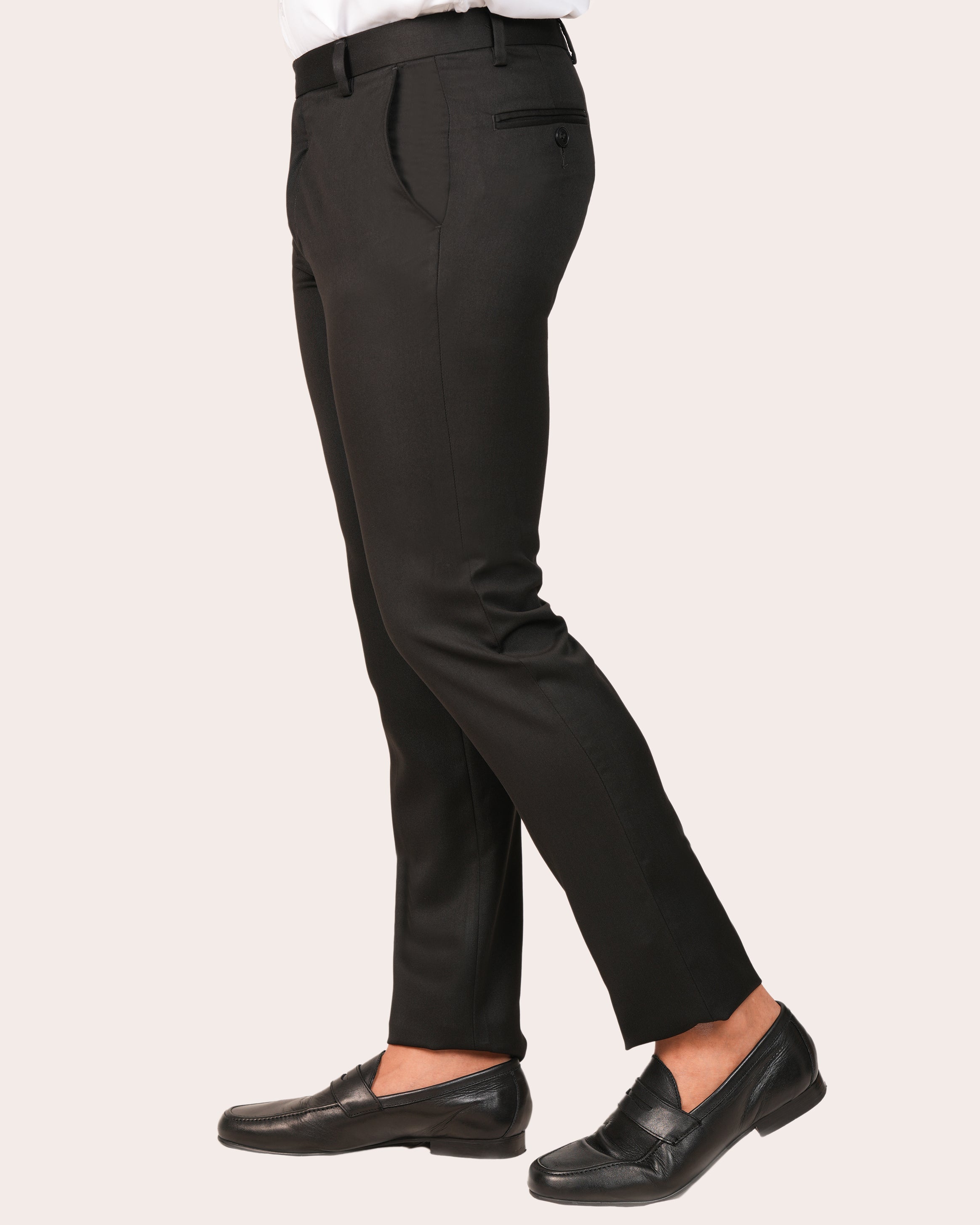 Emerald Formal Trouser Plain Ultra Slim Fit-Black