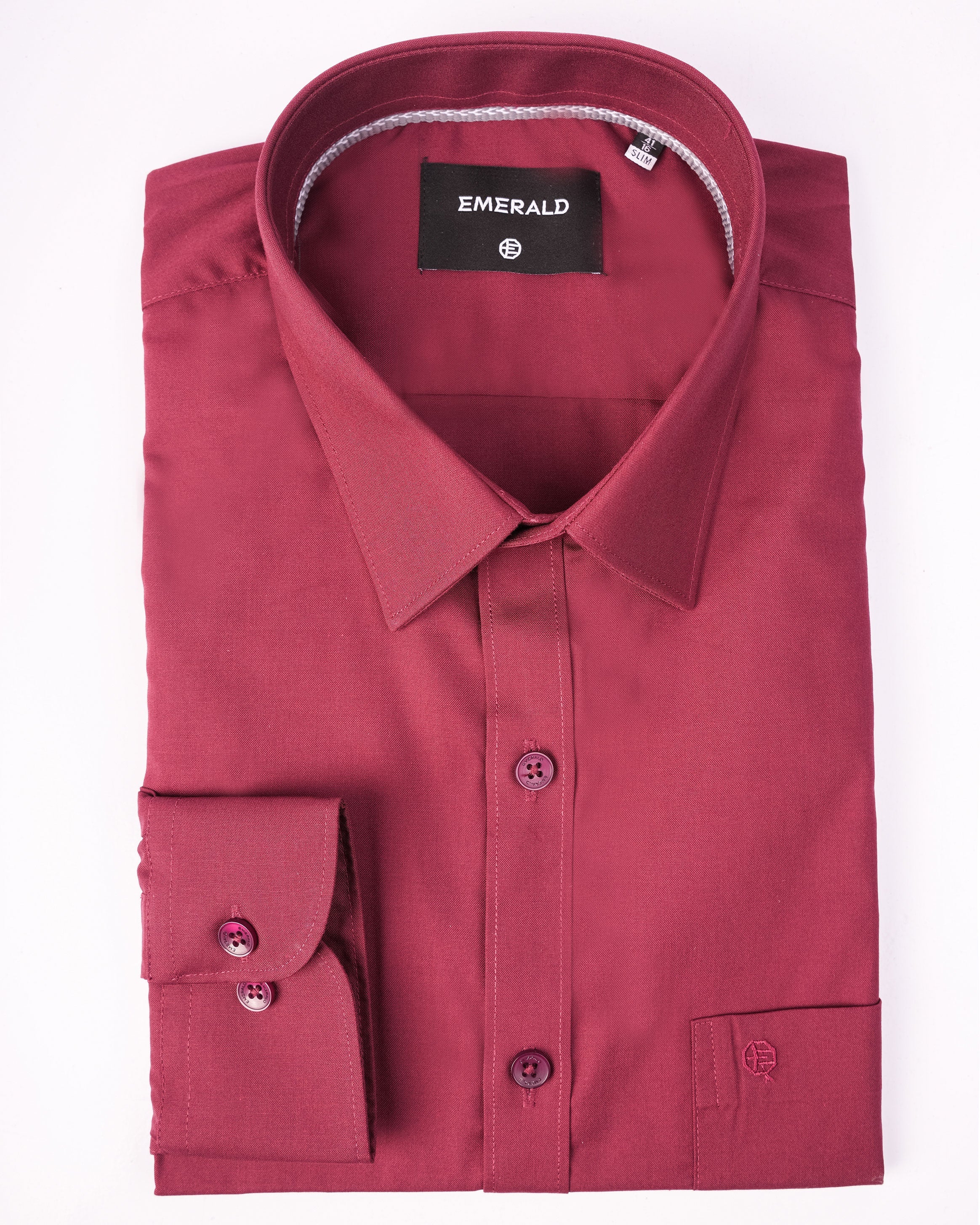 Emerald Formal Core Plain Slim Fit - Maroon