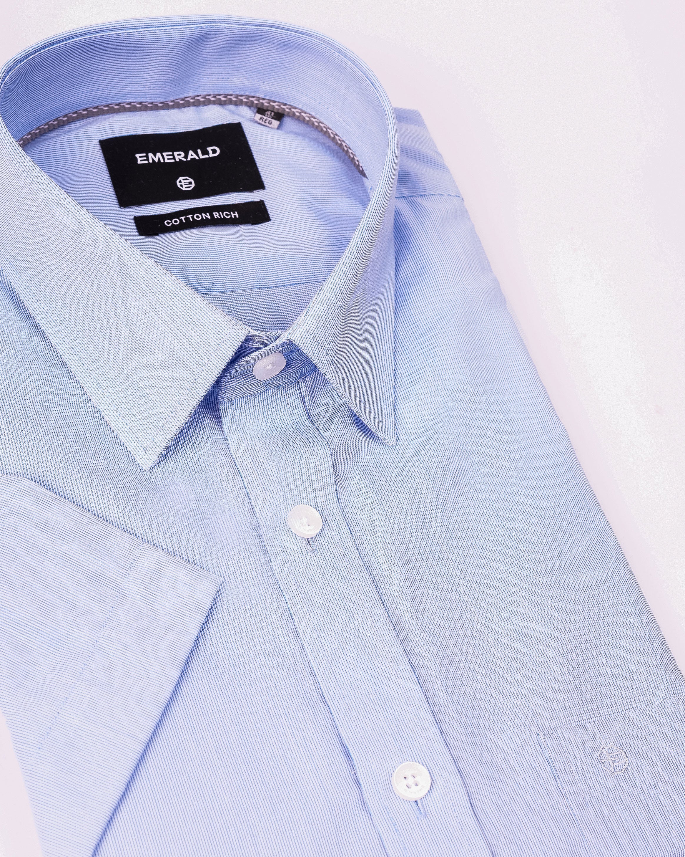 Emerald Corporate Pique Dobby Regular Fit - Cashmere Blue