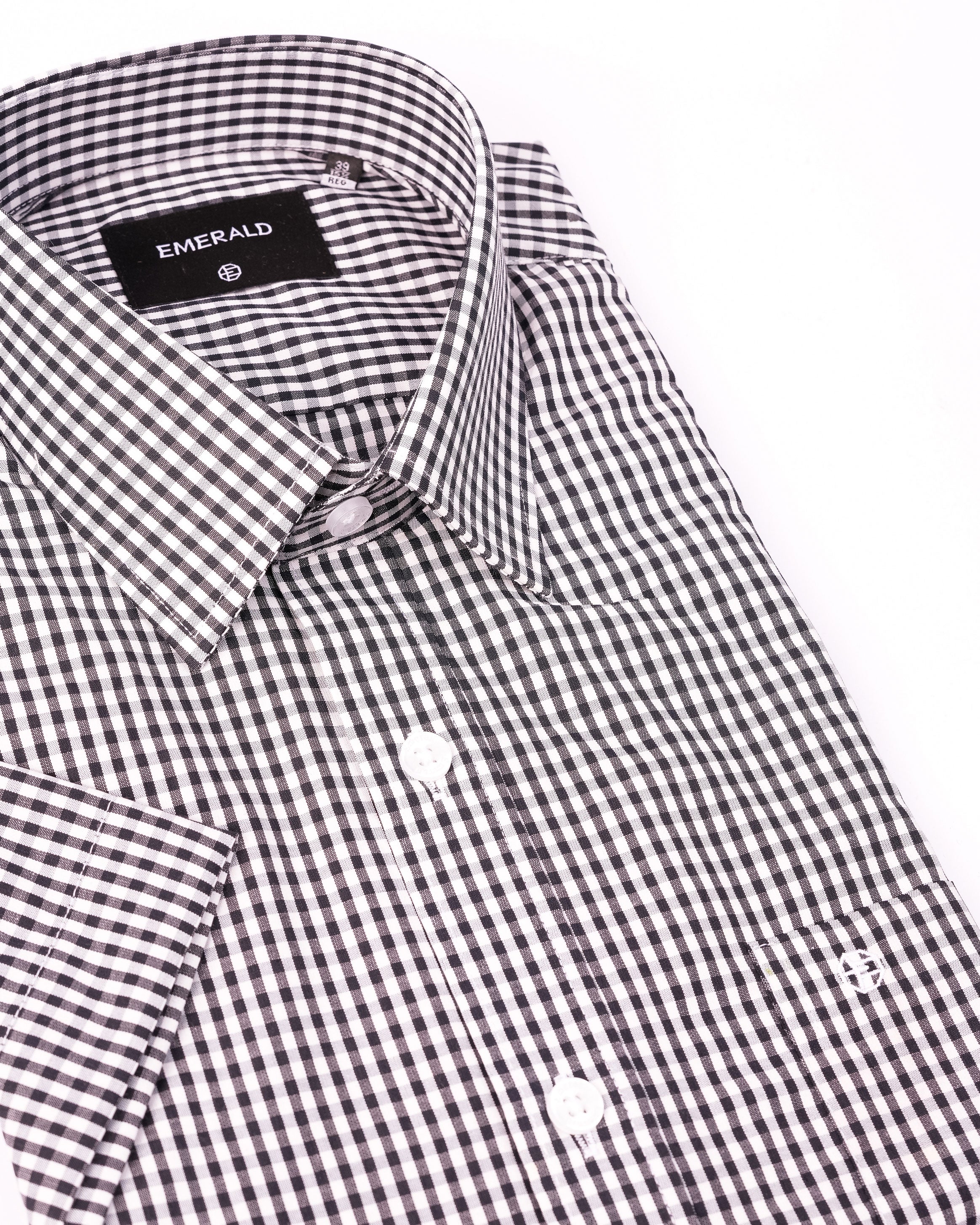 Emerald Formal Checks Regular Fit - Black