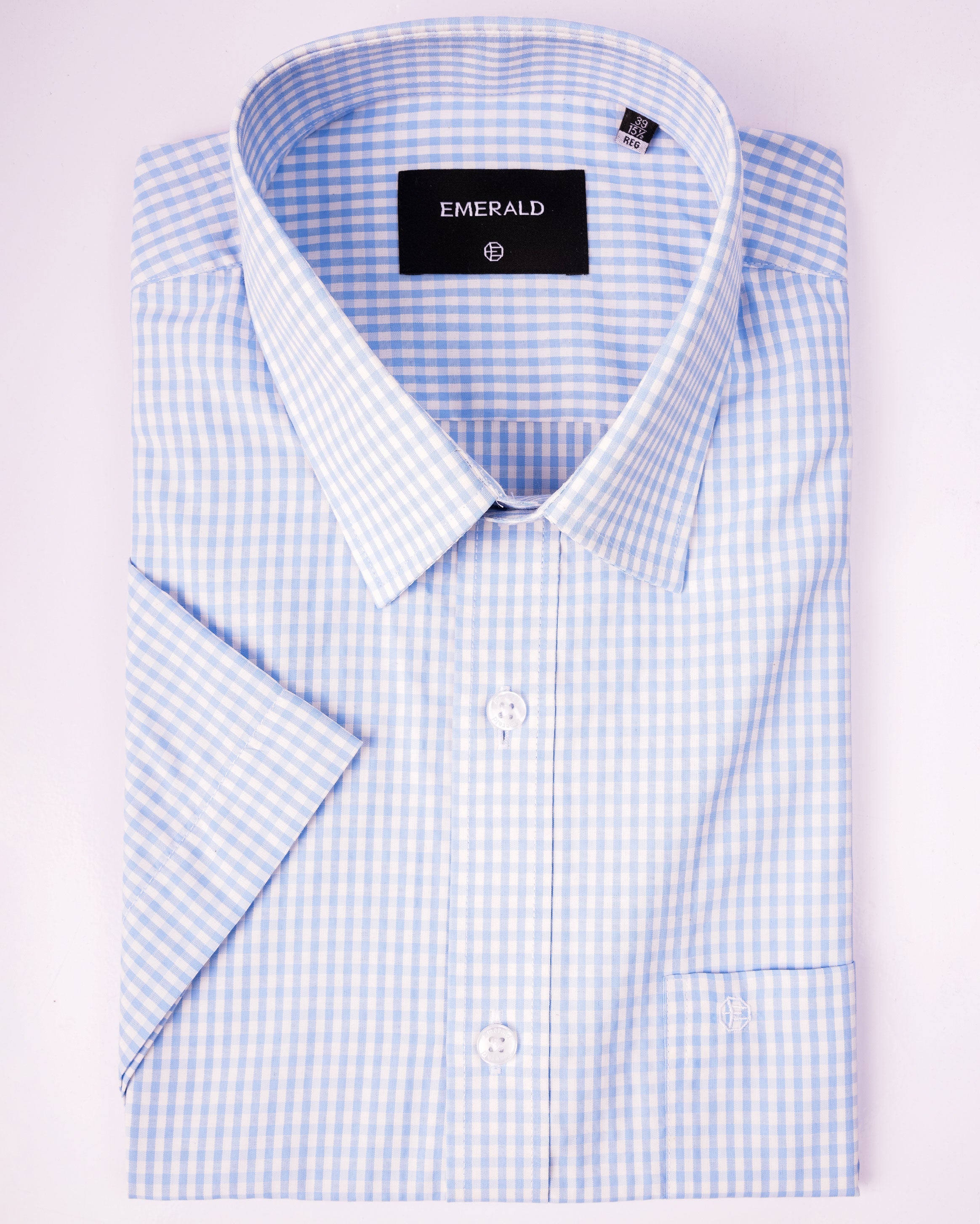 Emerald Formal Checks Regular Fit - Cashmere Blue