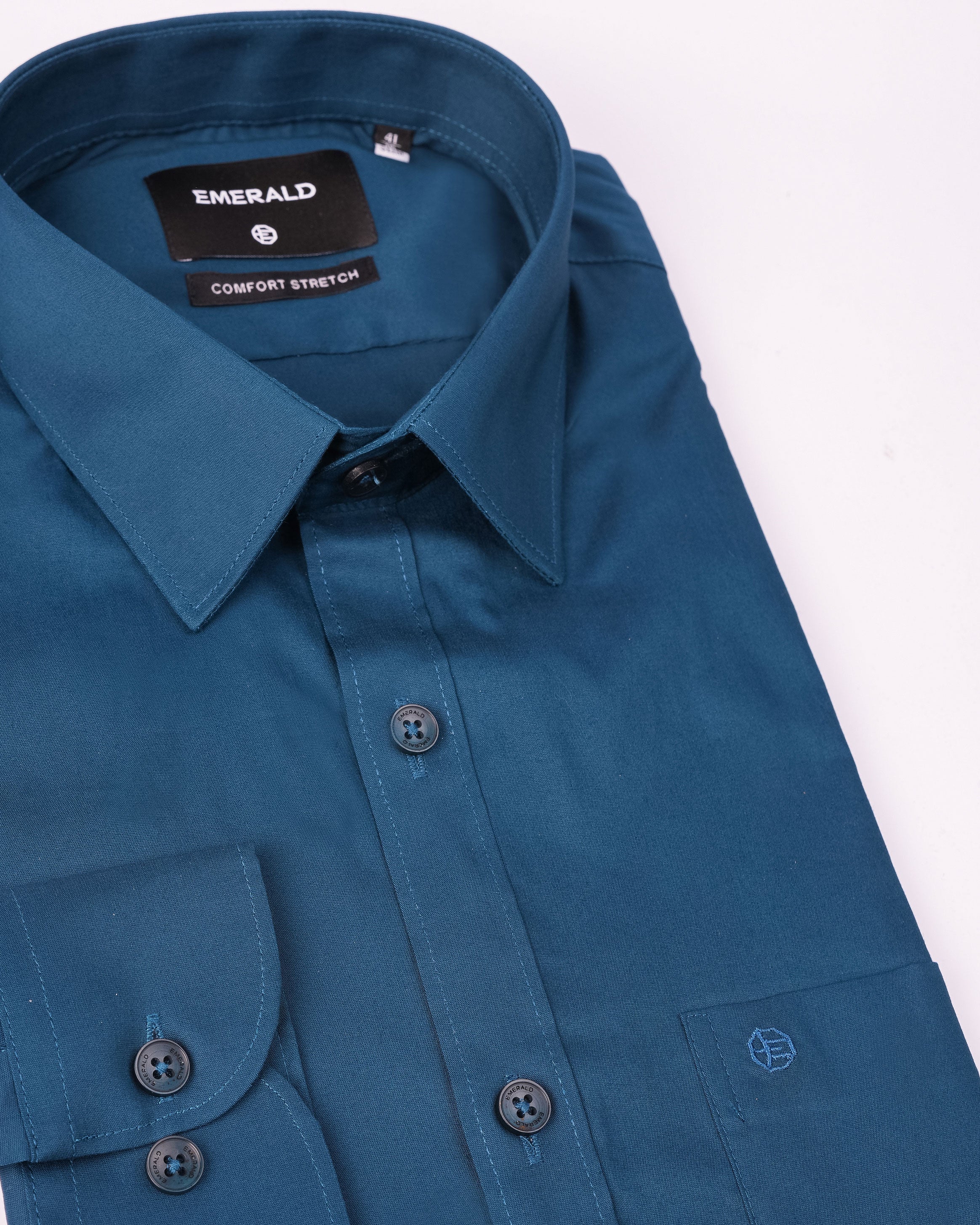 Emerald Formal Dark Plain Slim Fit - Colonial Blue