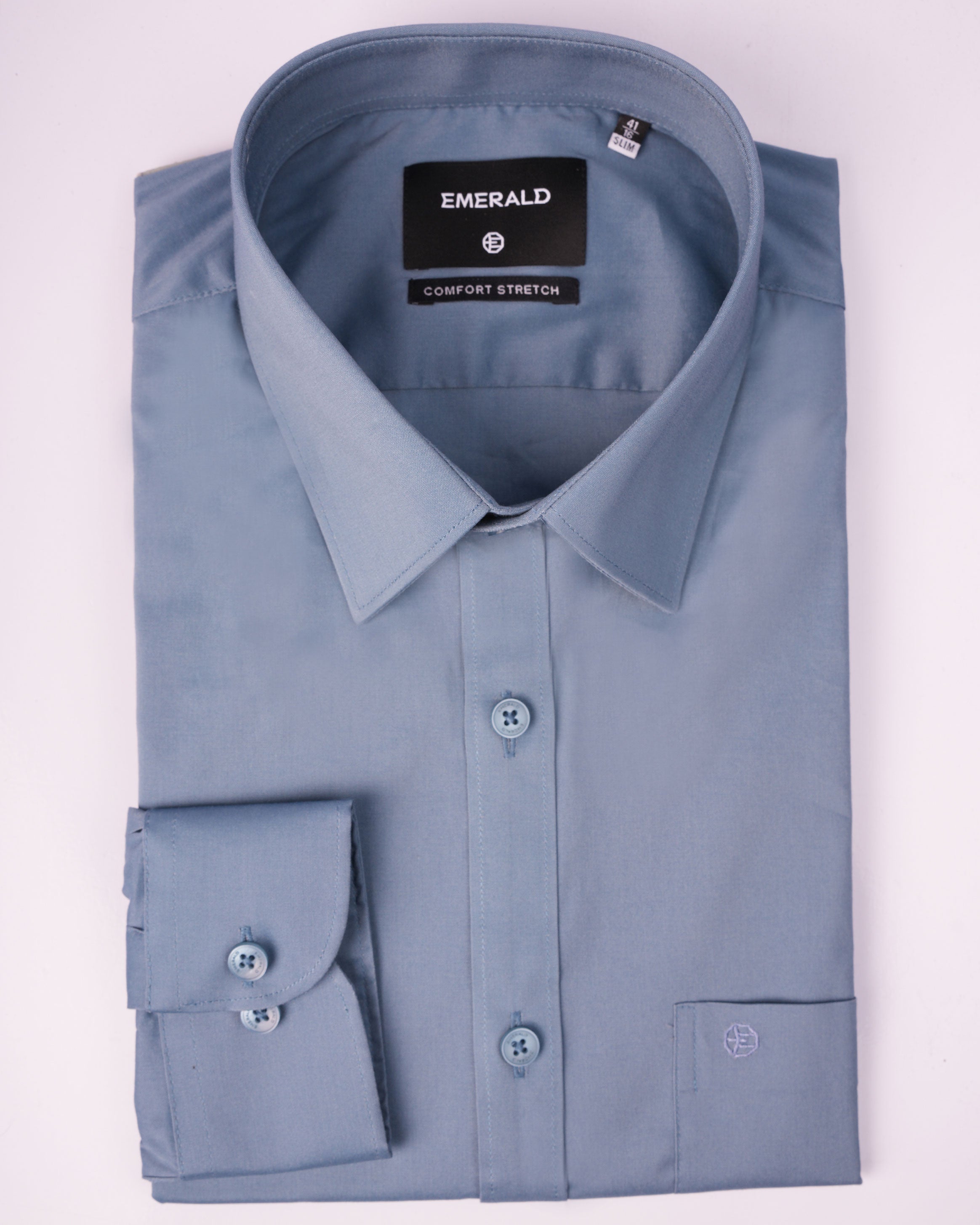 Emerald Formal Plain Slim Fit - Blue Faience