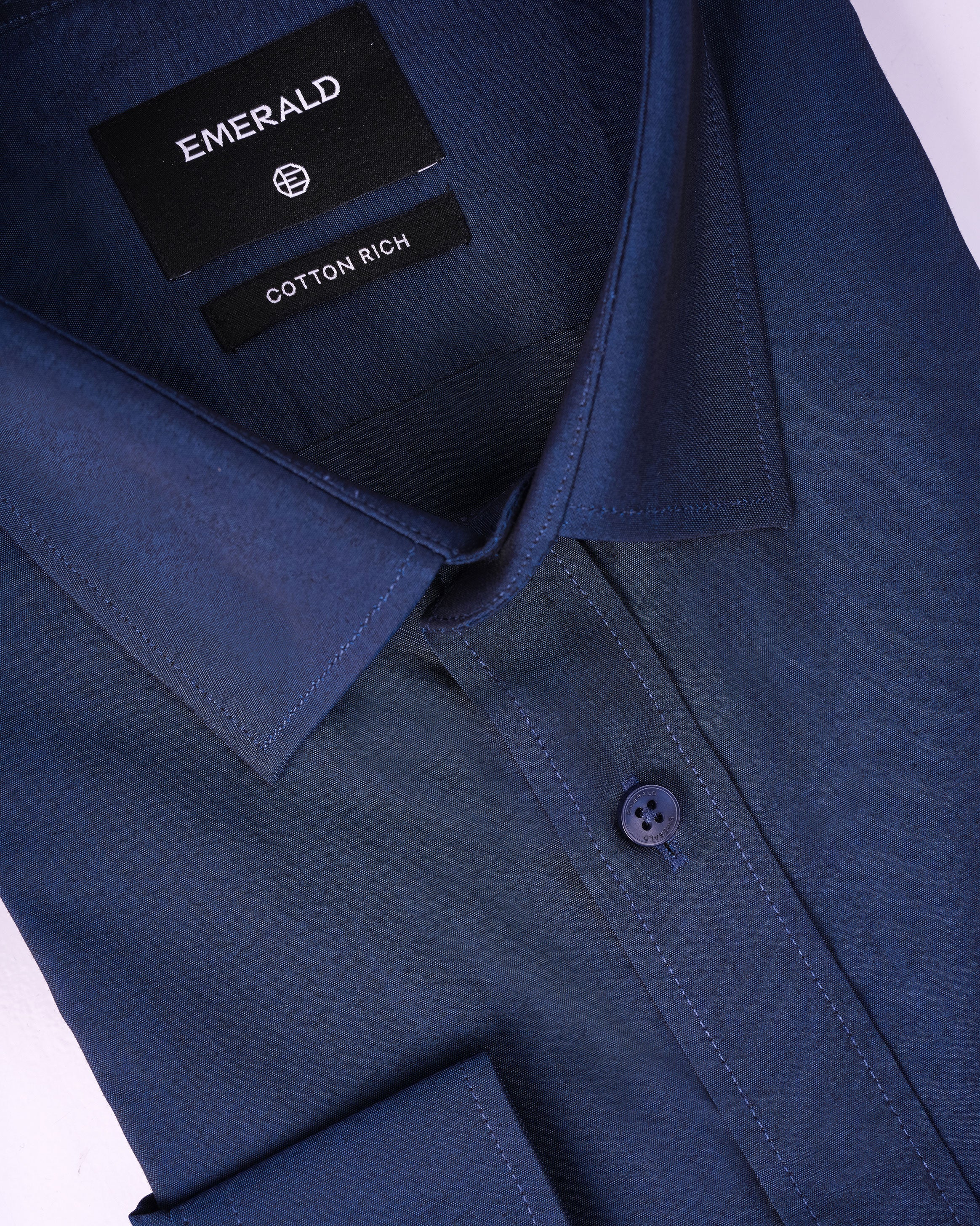 Emerald Evening Plain Regular Fit - Estate Blue