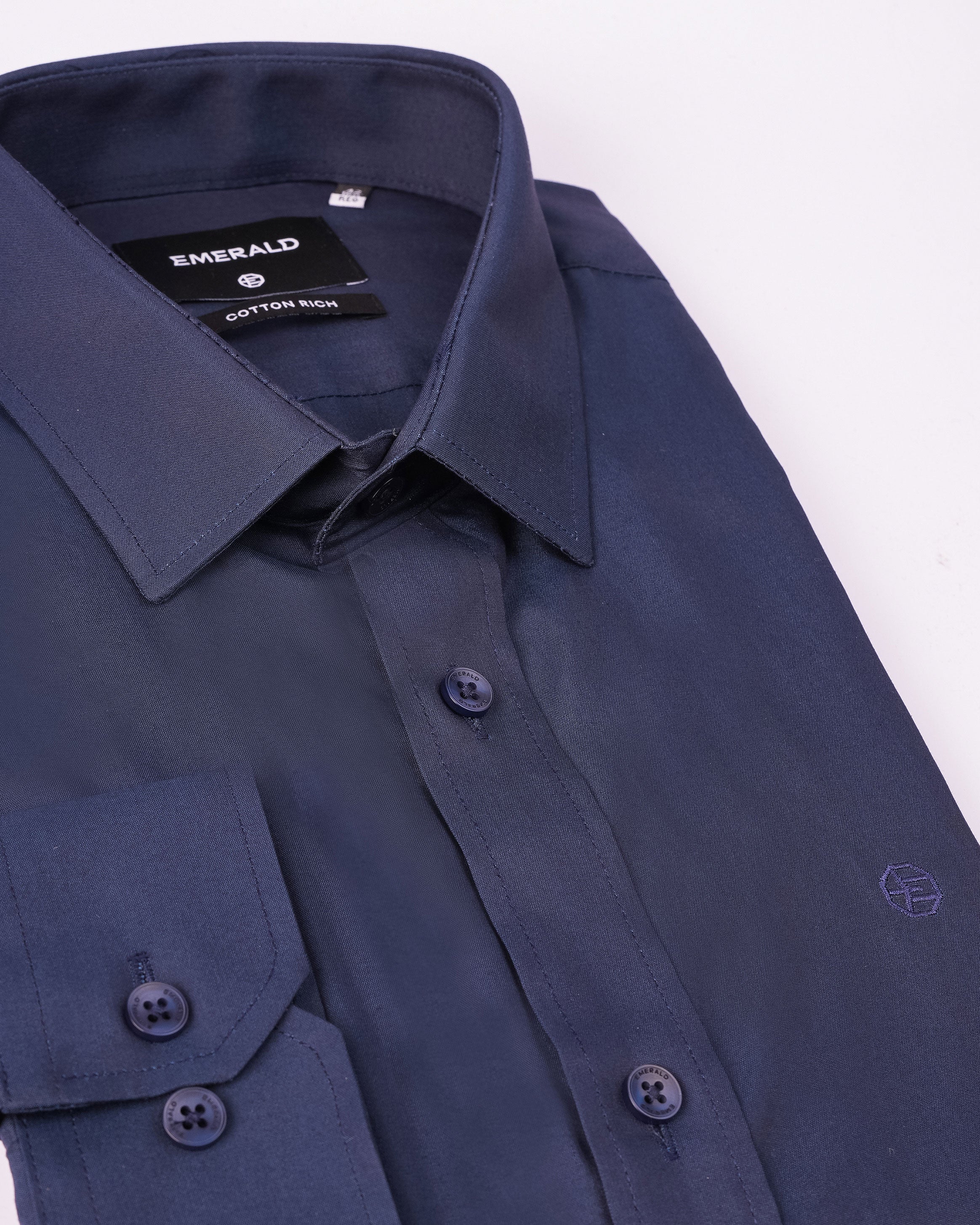 Emerald Evening Plain Regular Fit - Blue Depths