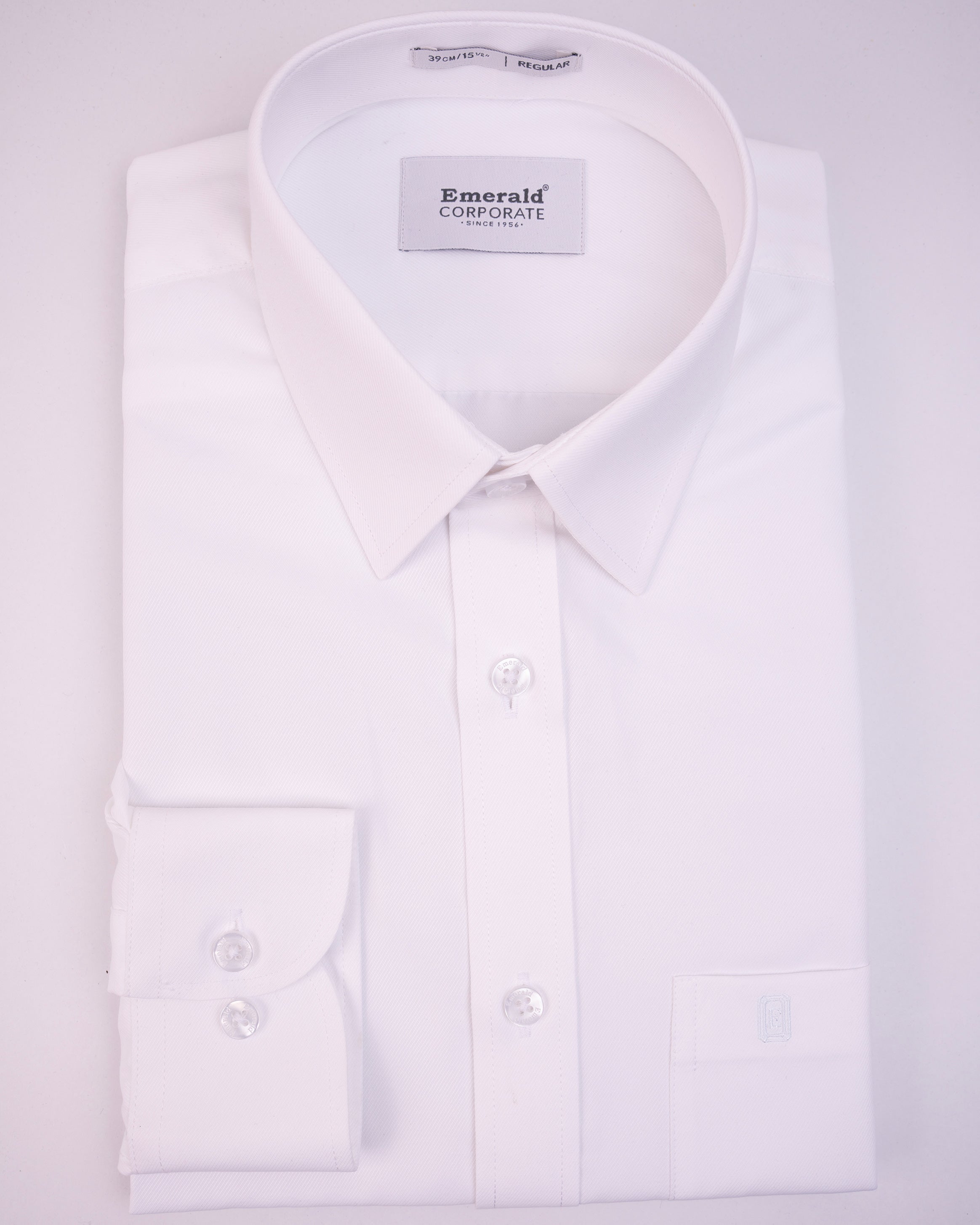 Emerald Corporate Dobby Regular Fit-White