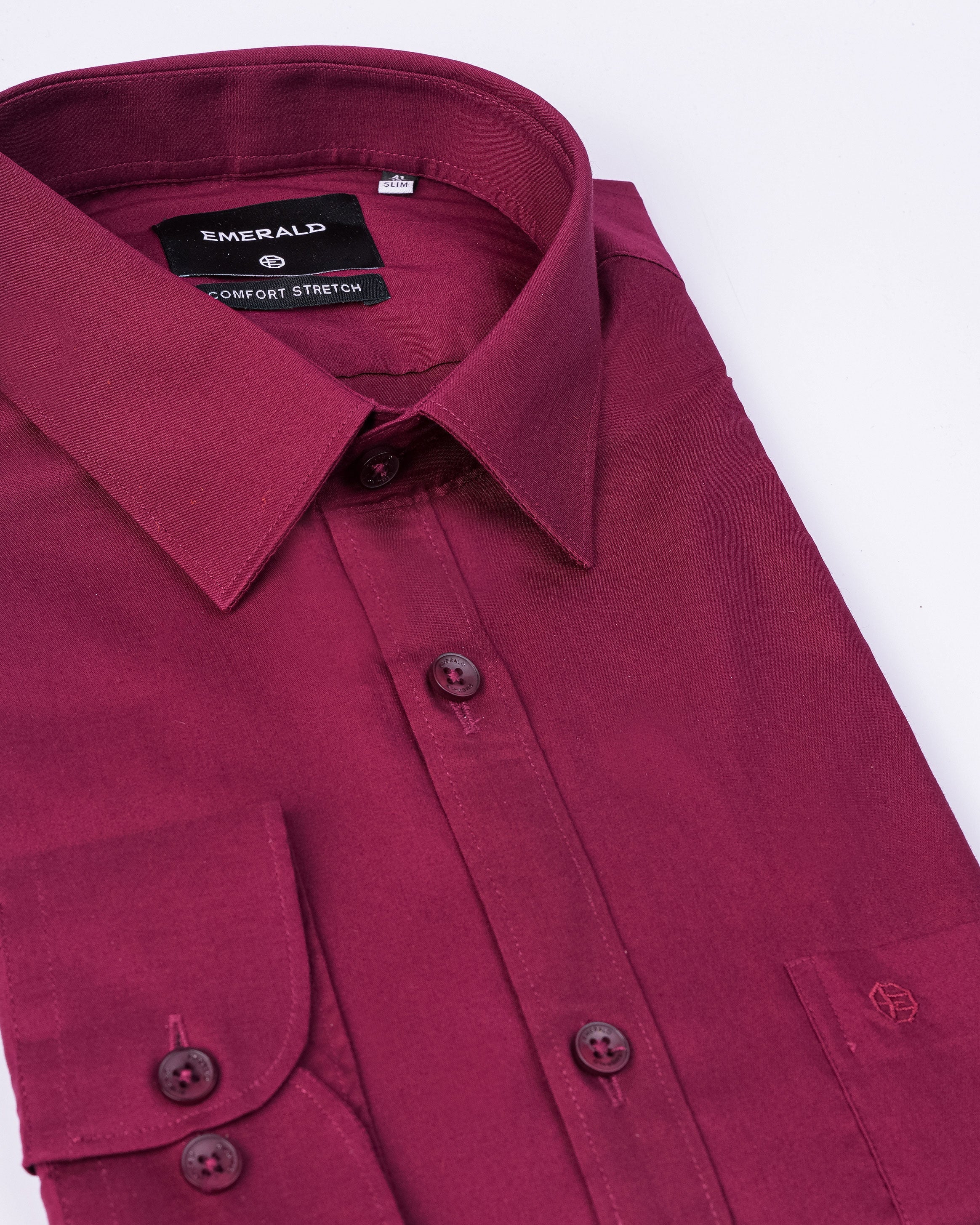Emerald Formal Dark Plain Slim Fit - Persian Red