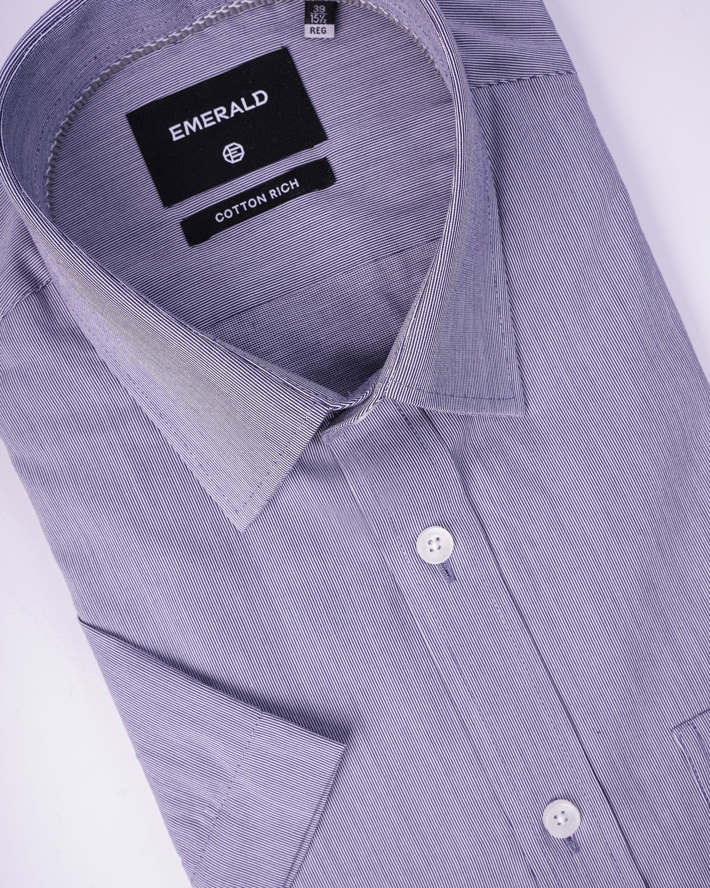 Emerald Corporate Pique Dobby Regular Fit - Dark Denim