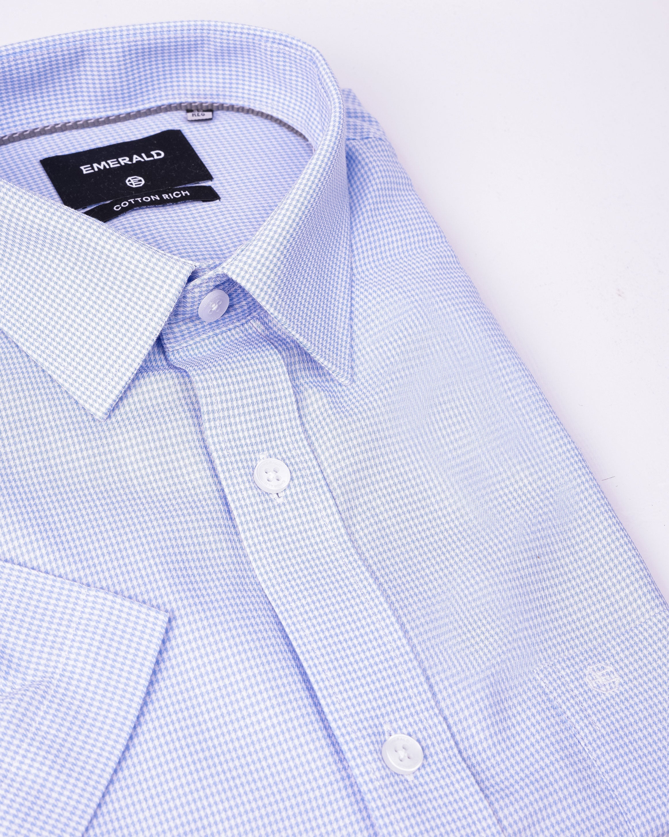 Emerald Corporate Houndstooth Regular Fit - Cashmere Blue