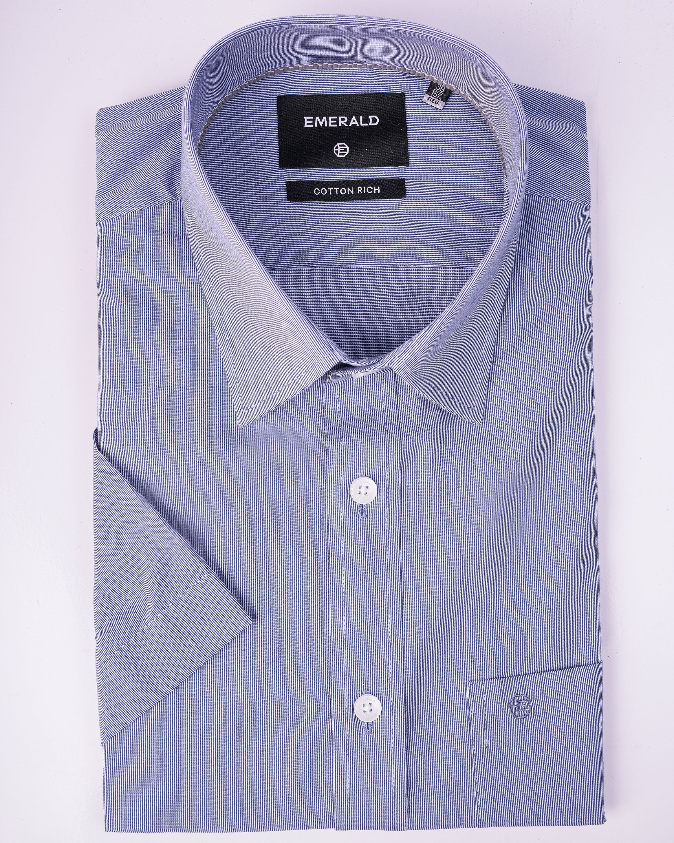 Emerald Corporate Pique Dobby Regular Fit - Navy