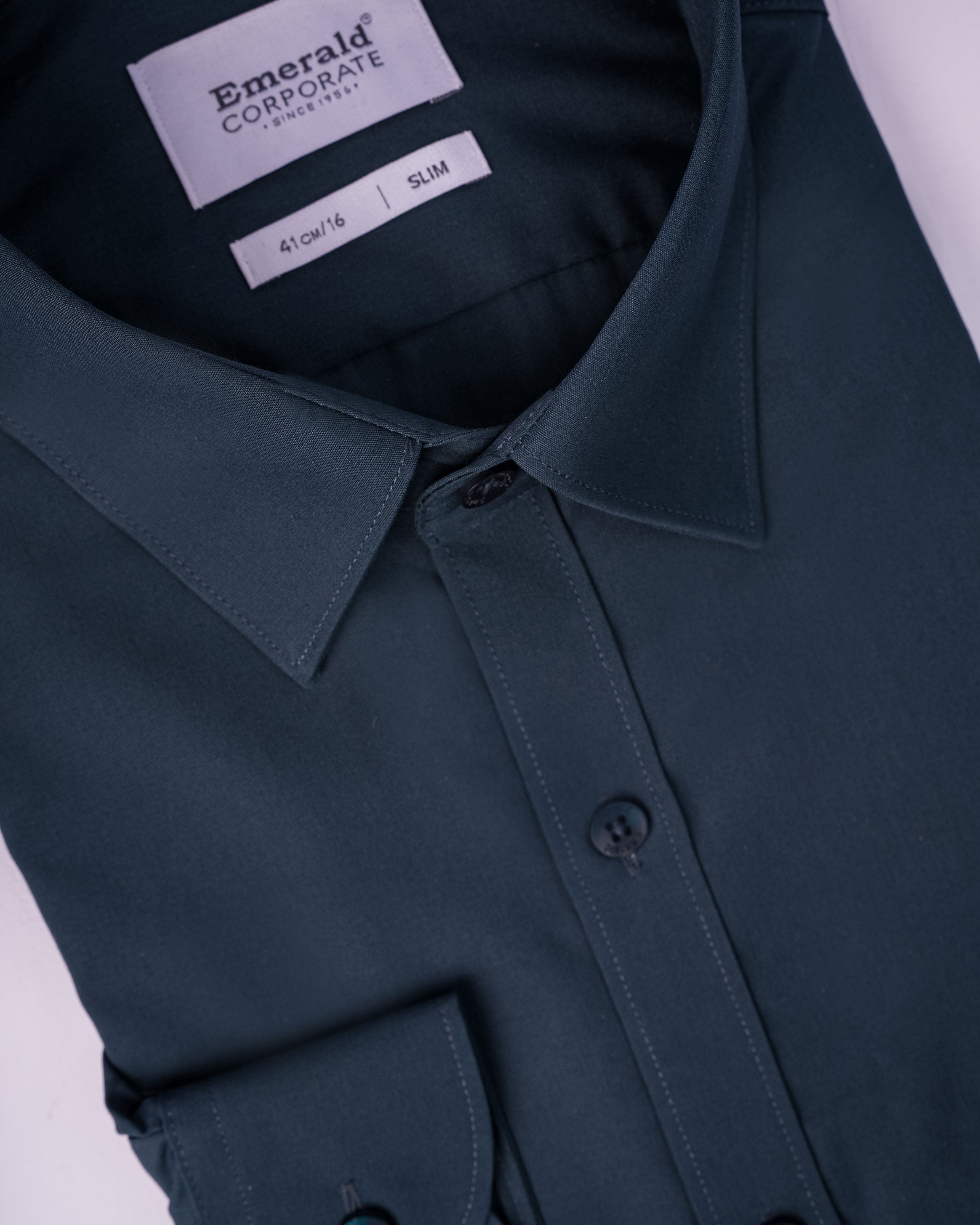 Emerald Corporate Active Kleen Plain Slim Fit - Green Storm