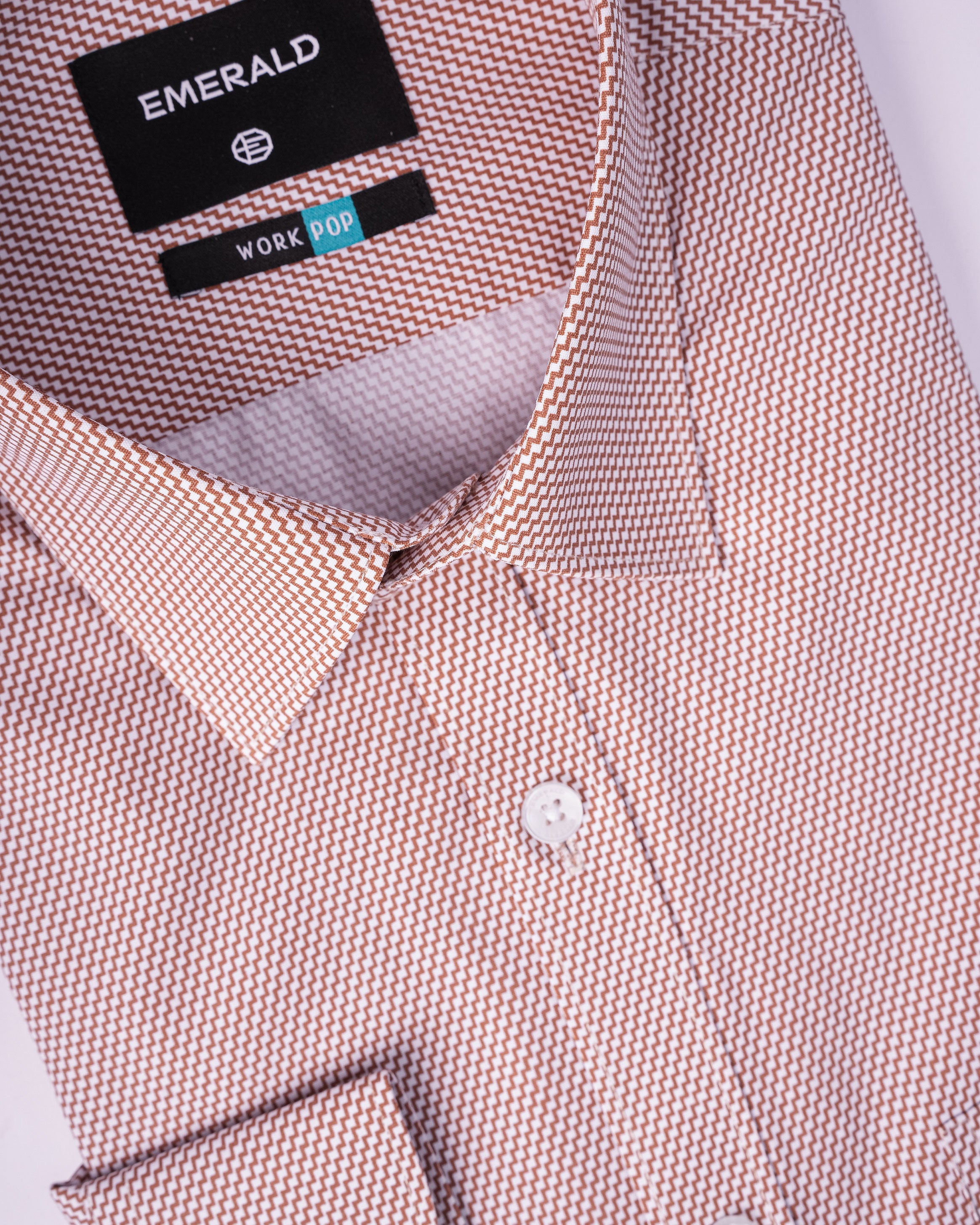 Emerald Formal Printed Slim Fit - Chocolate Truffel