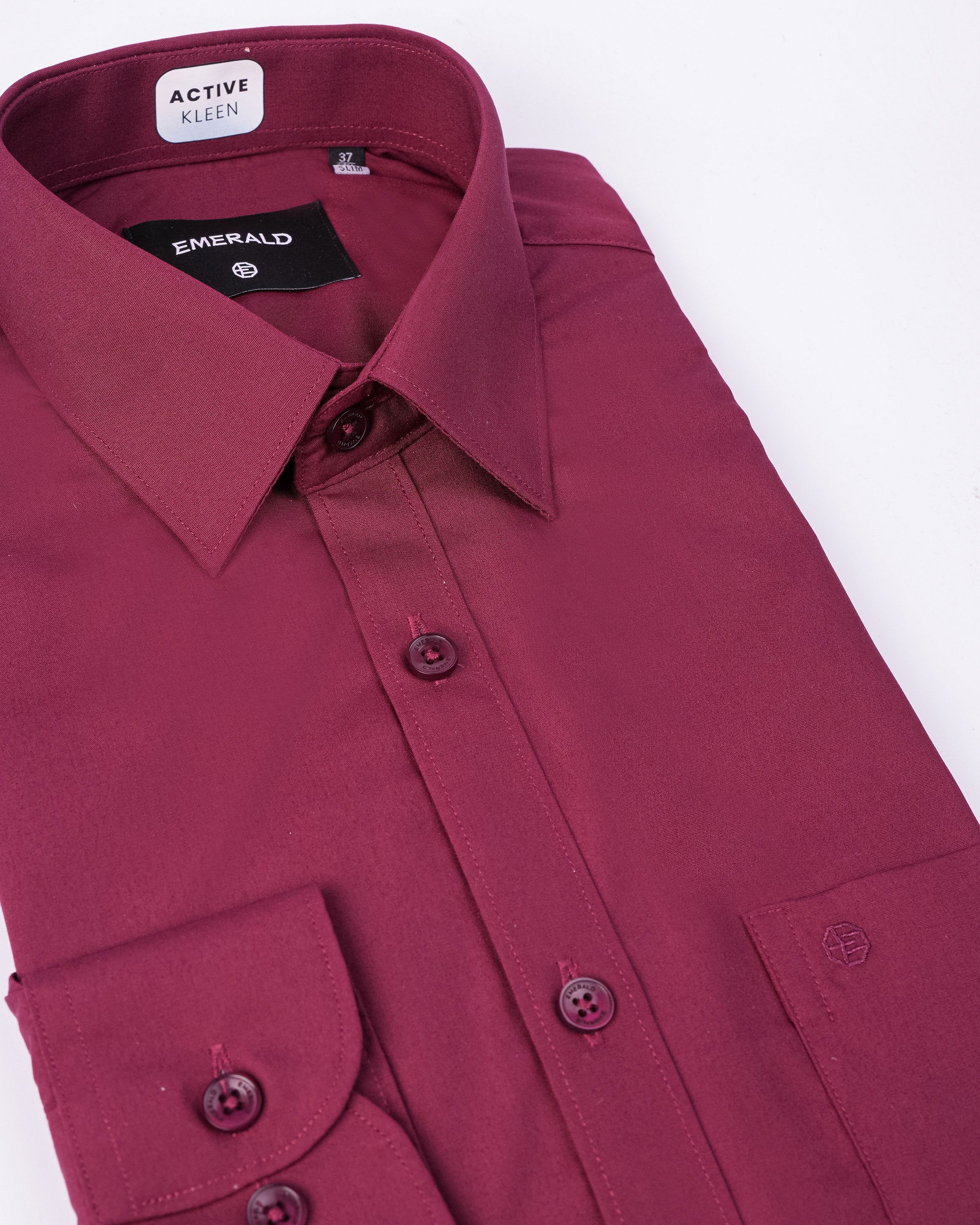 Emerald Corporate Active Kleen Plain Slim Fit - Biking Red