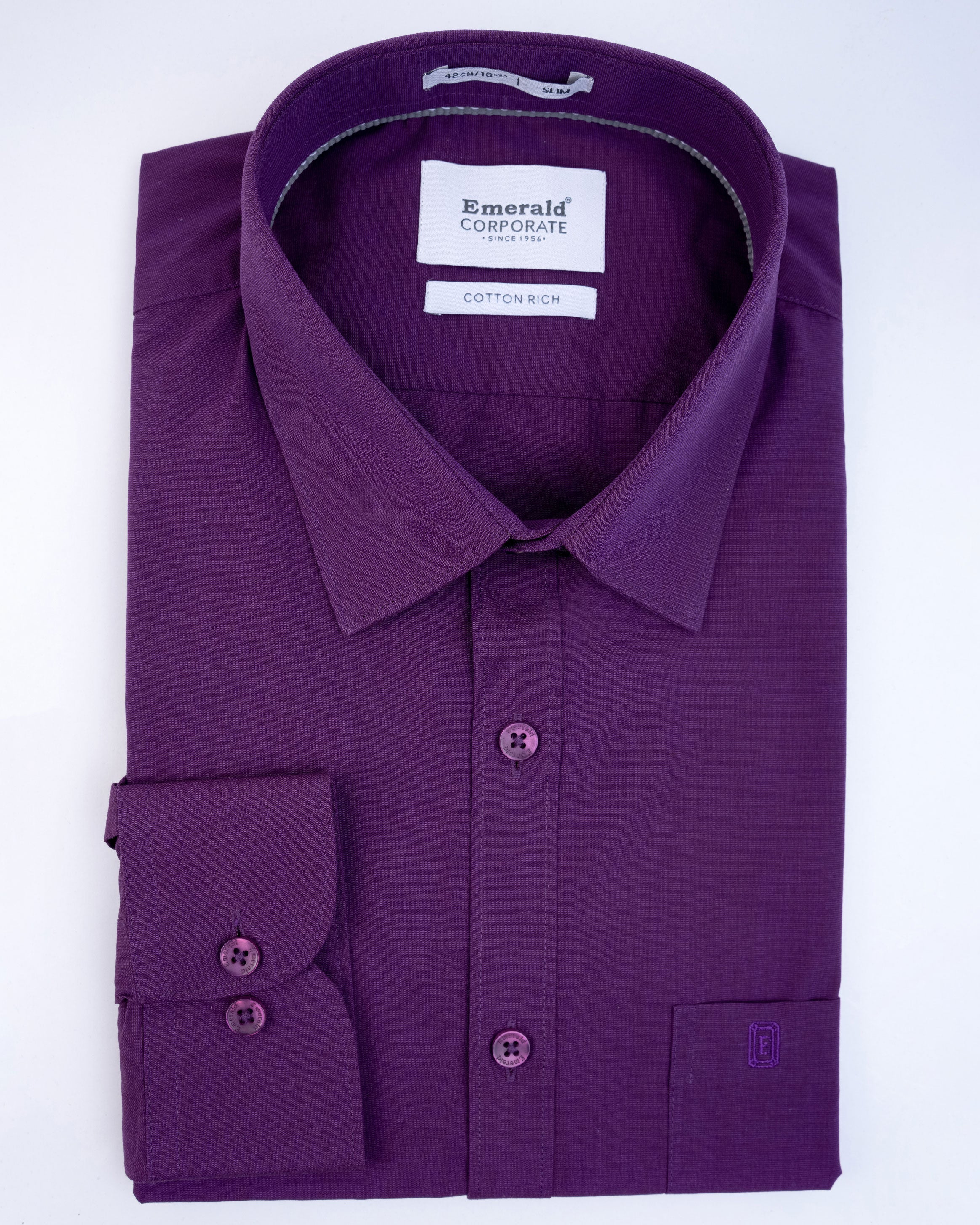 Emerald Corporate Fil A Fil Slim Fit-Bright Violet