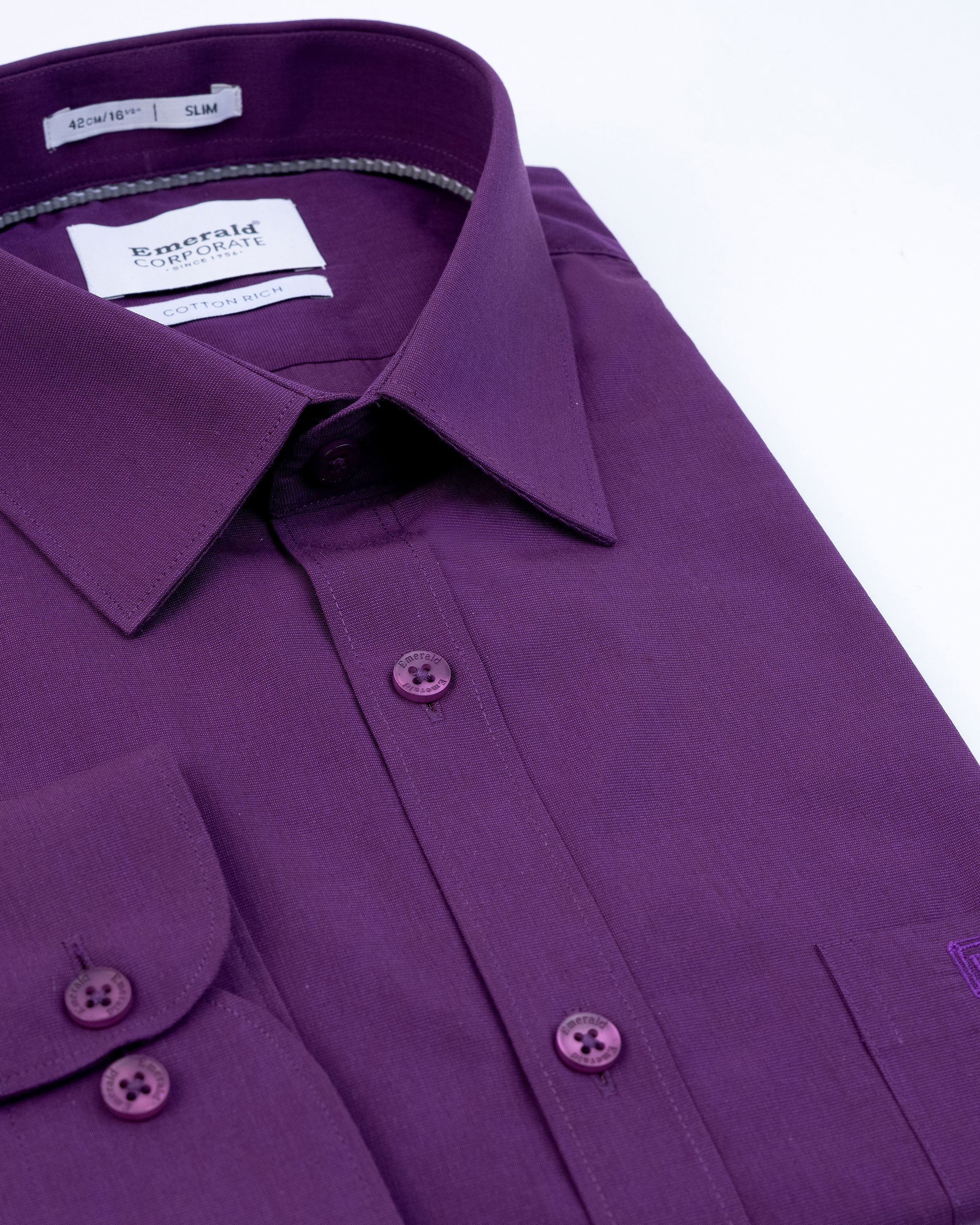 Emerald Corporate Fil A Fil Slim Fit-Bright Violet