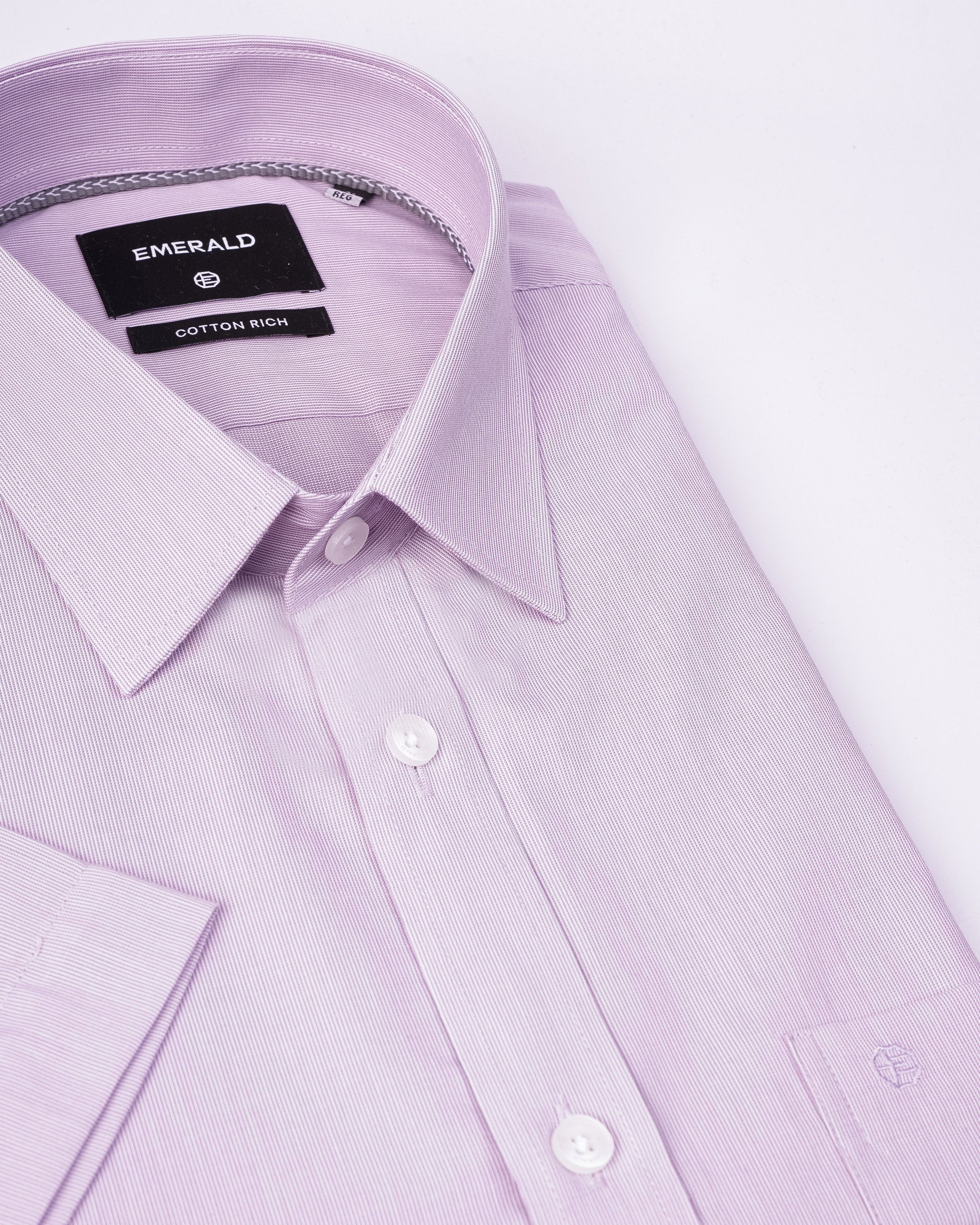 Emerald Corporate Pique Dobby Regular Fit - Medium Violet