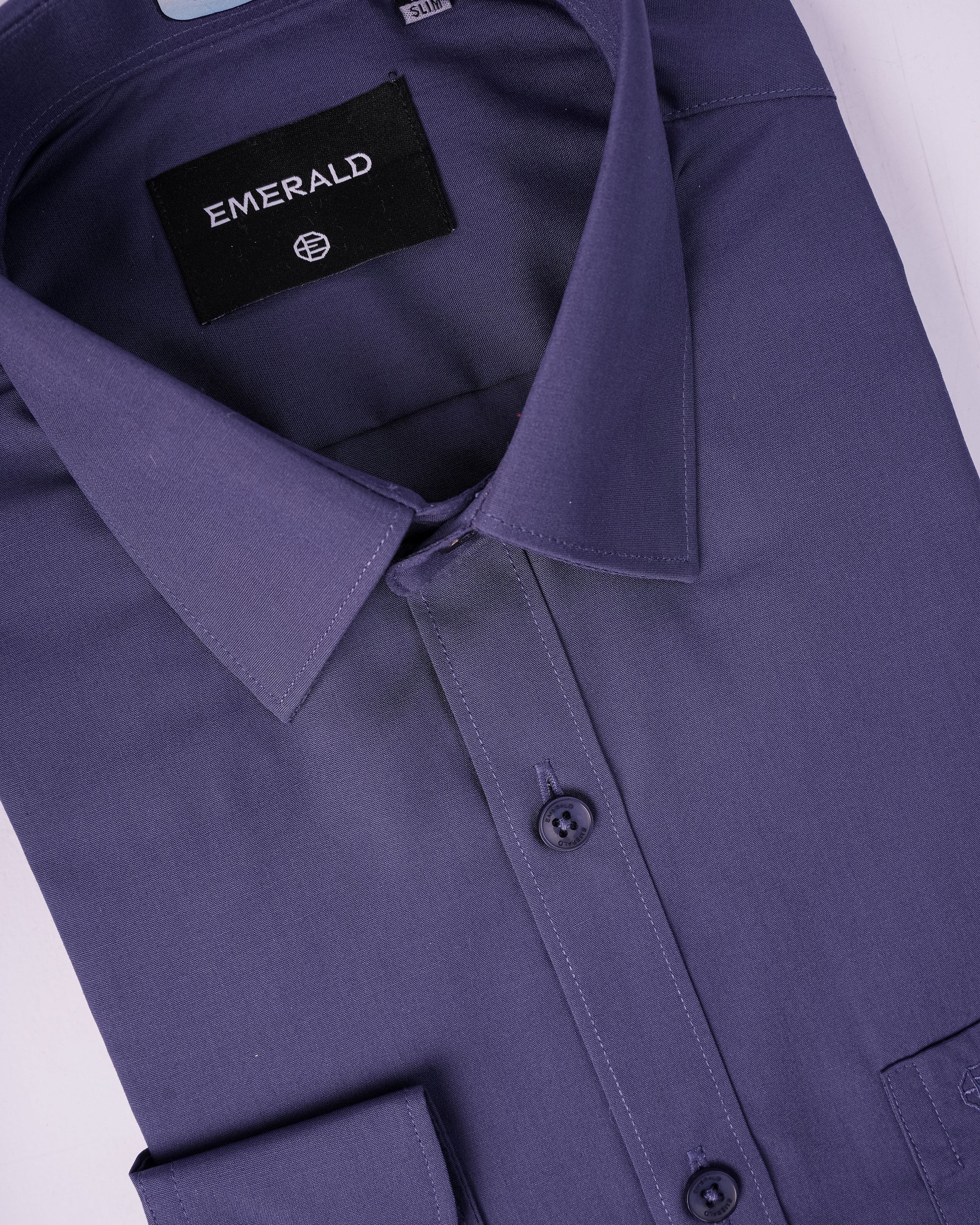 Emerald Corporate Active Kleen Plain Slim Fit - China Blue