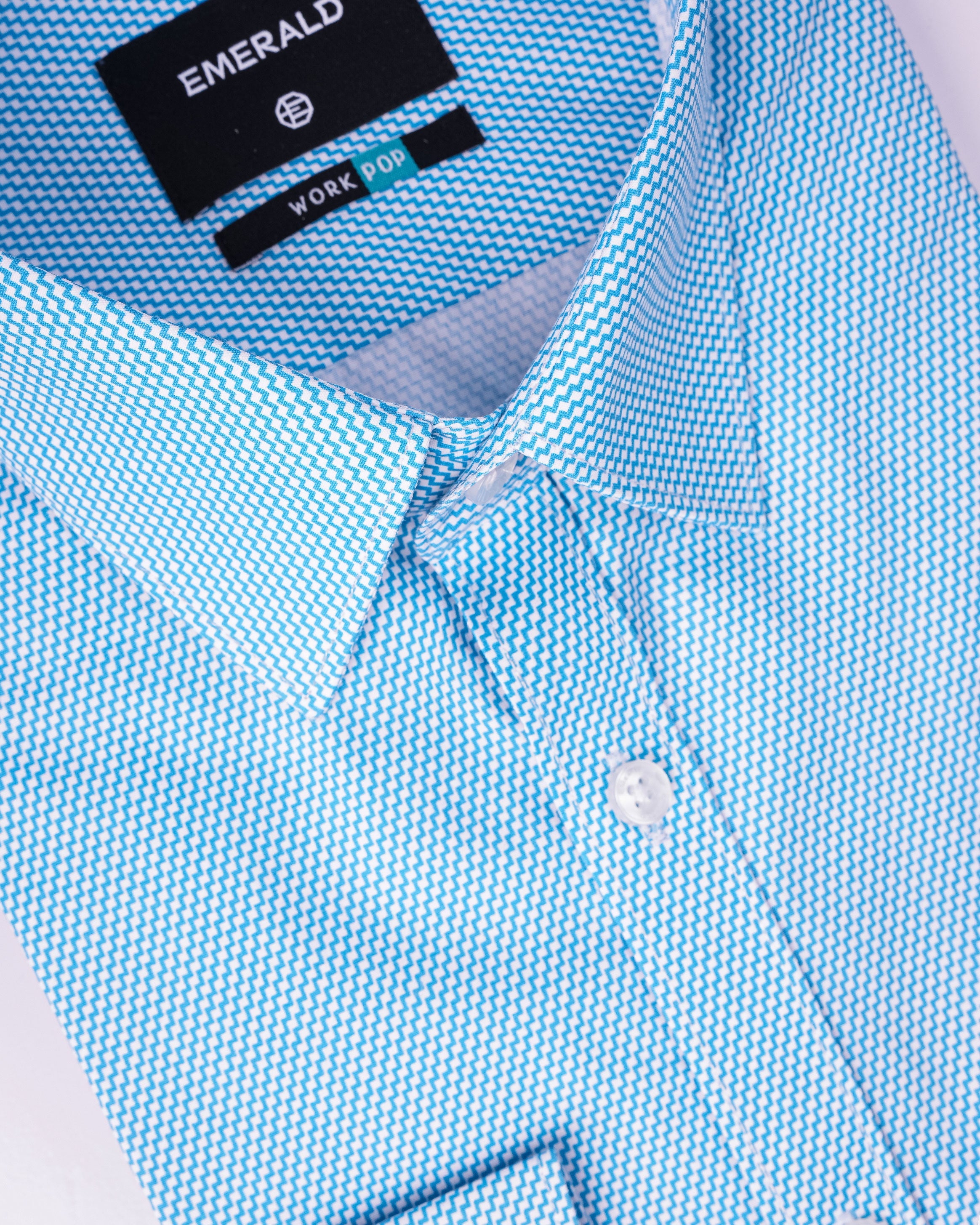 Emerald Formal Printed Slim Fit - Blue Marina