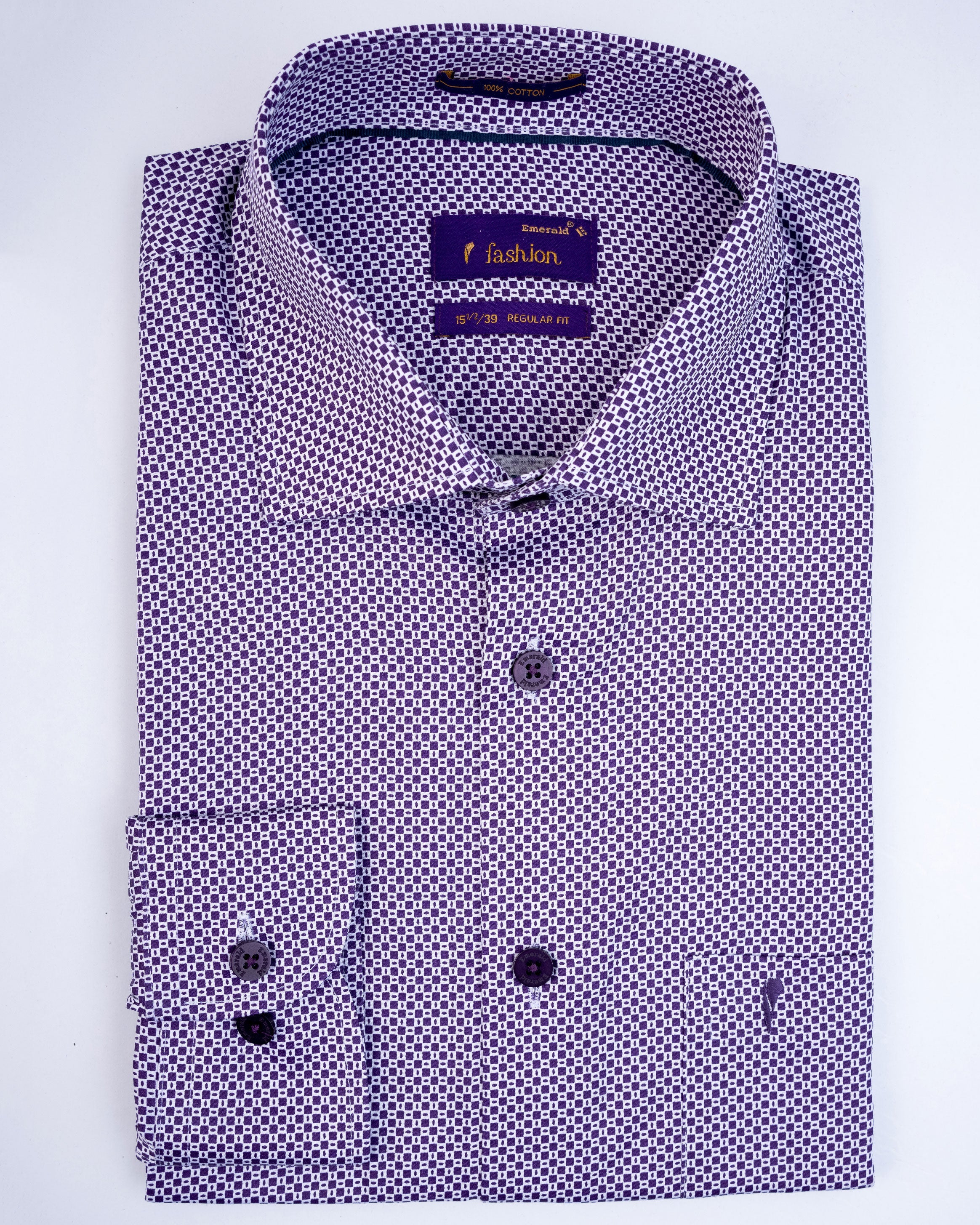 Emerald Fashion Printed Regular Fit-Argyle Purple