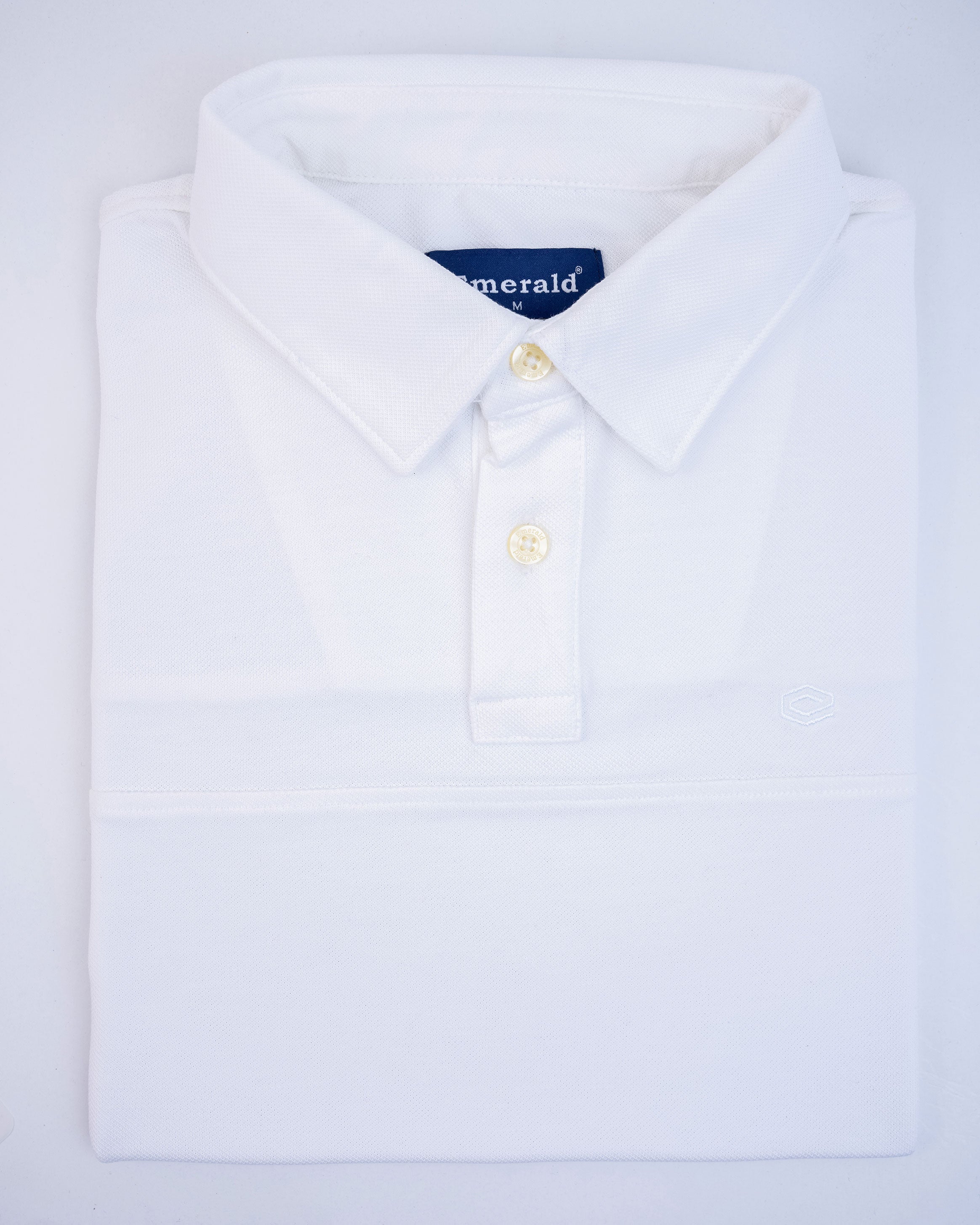 Emerald Polo Plain Slim Fit-Snow White