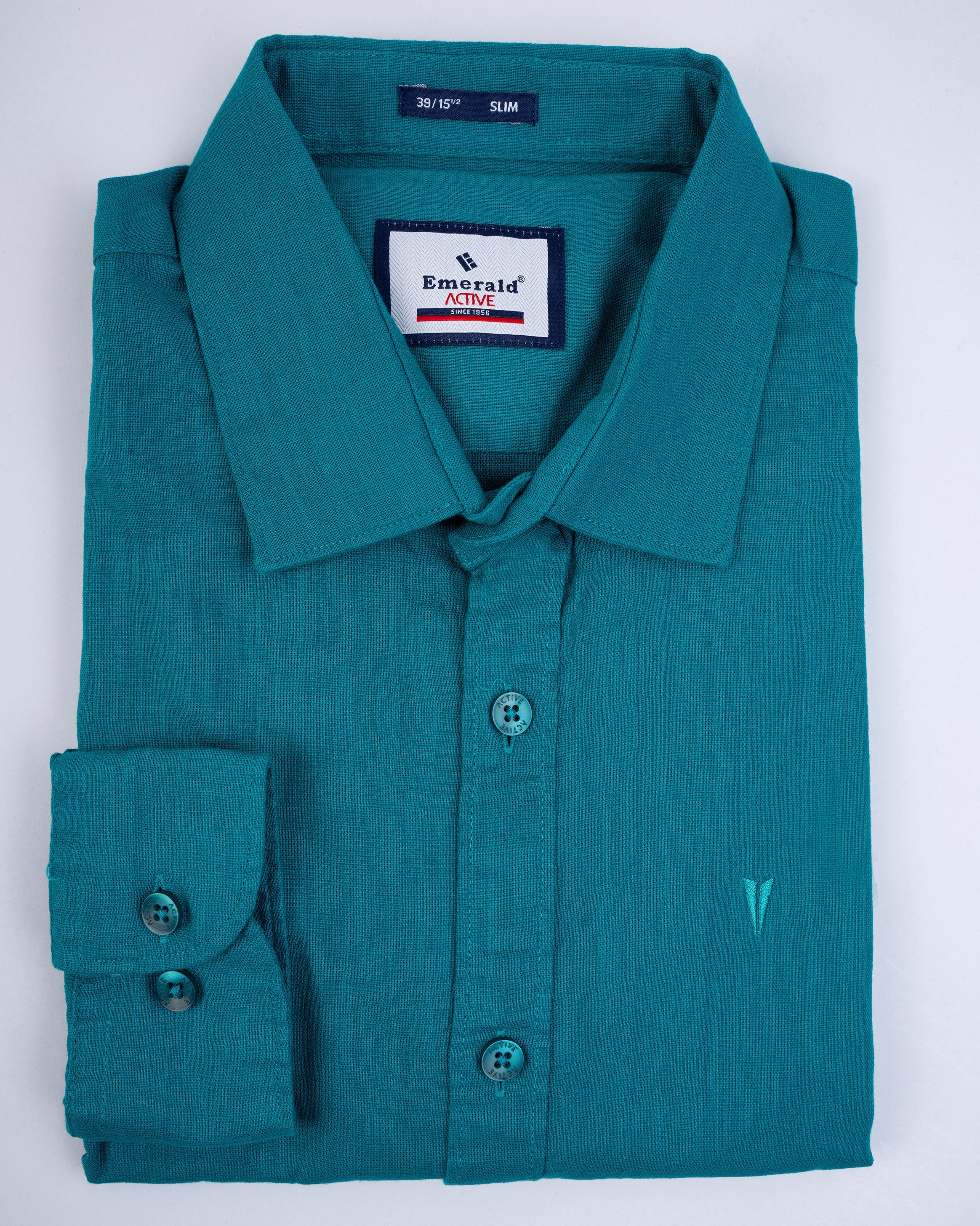 Emerald Active Plain Slim Fit-Green Lake