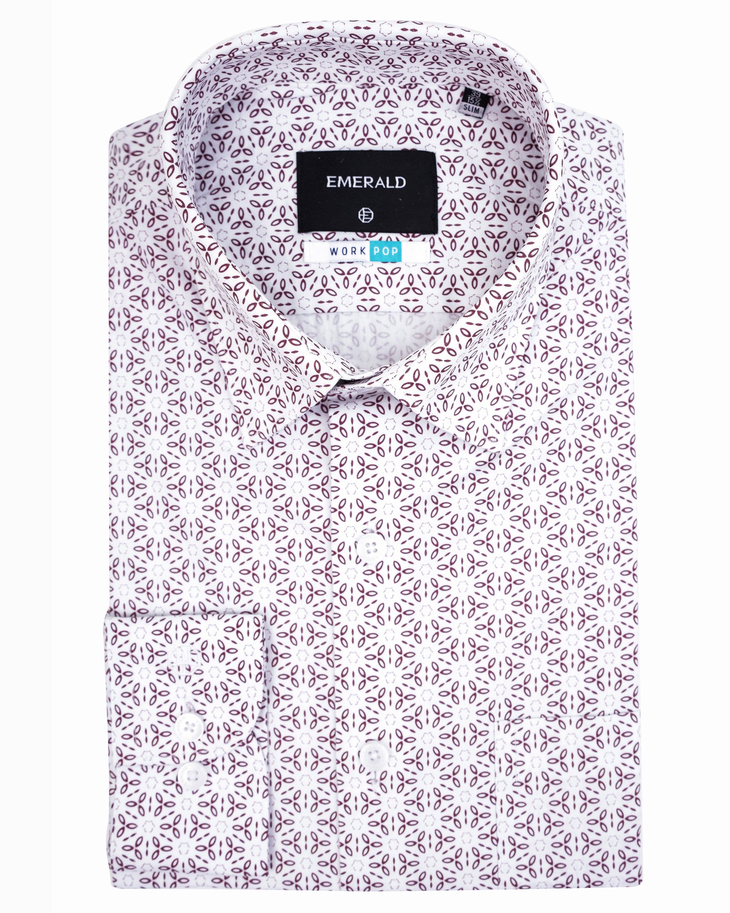 Emerald Formal Printed Slim Fit-Windsor Wine